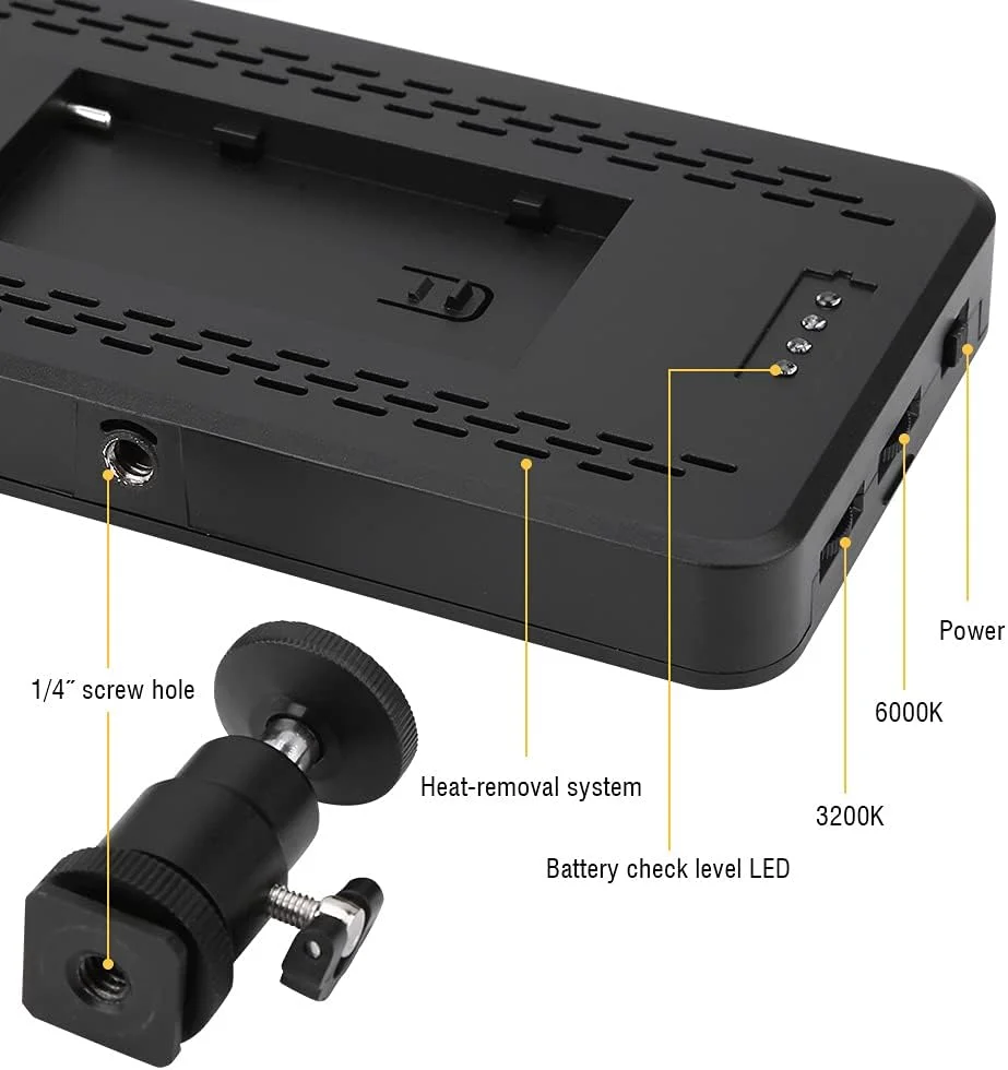 چراغ ویدئویی Denash، نور مصاحبه 3200K/6000K، دو دمای رنگی برای فضای باز، Denash3adtgqivy2