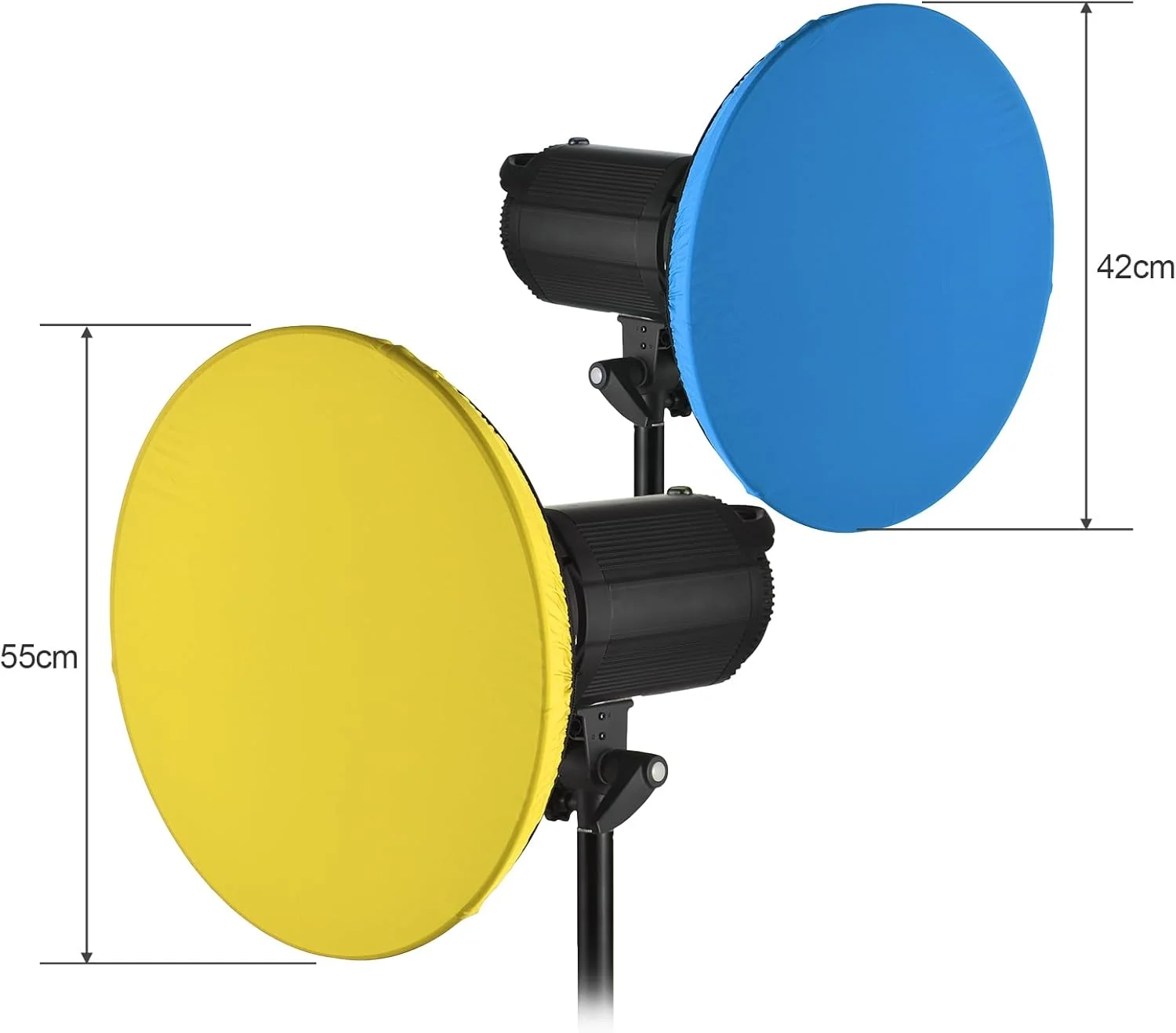 روکش پارچه ای نور ملایم، 7 عدد 55 سانتی متری پخش کننده نور عکاسی آبی/قرمز/سبز/سفید/زرد/قهوه ای/بنفش سازگار با استروب استودیویی مانت بوون رفلکتور استاندارد