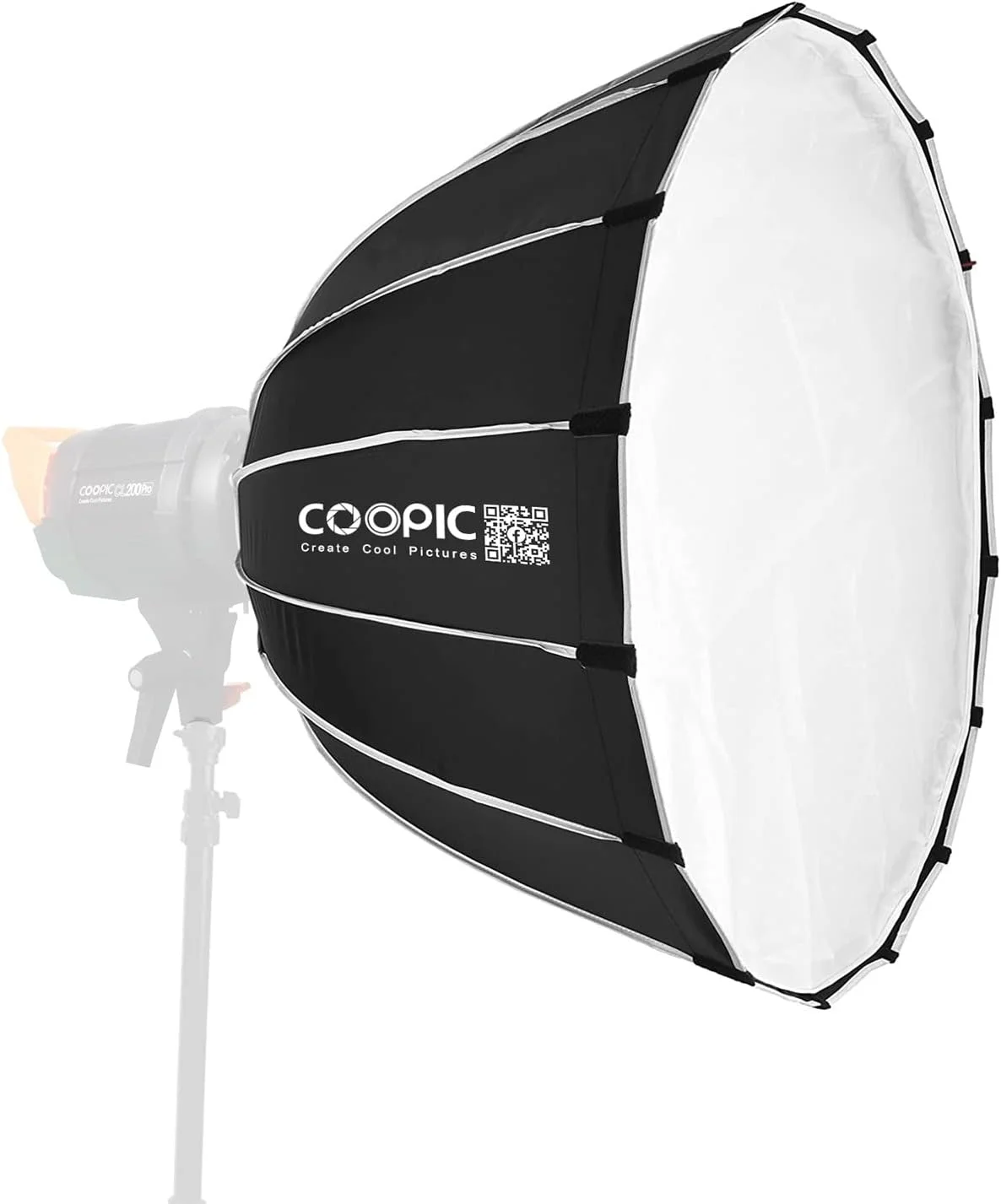 سافت باکس بزرگ قابل حمل حرفه ای عکاسی پارابولیک عمیق 90 سانتی متری مدل CS-90 به همراه کیف حمل برای پخش زنده، استودیو عکاسی، پرتره، ویدئو و غیره