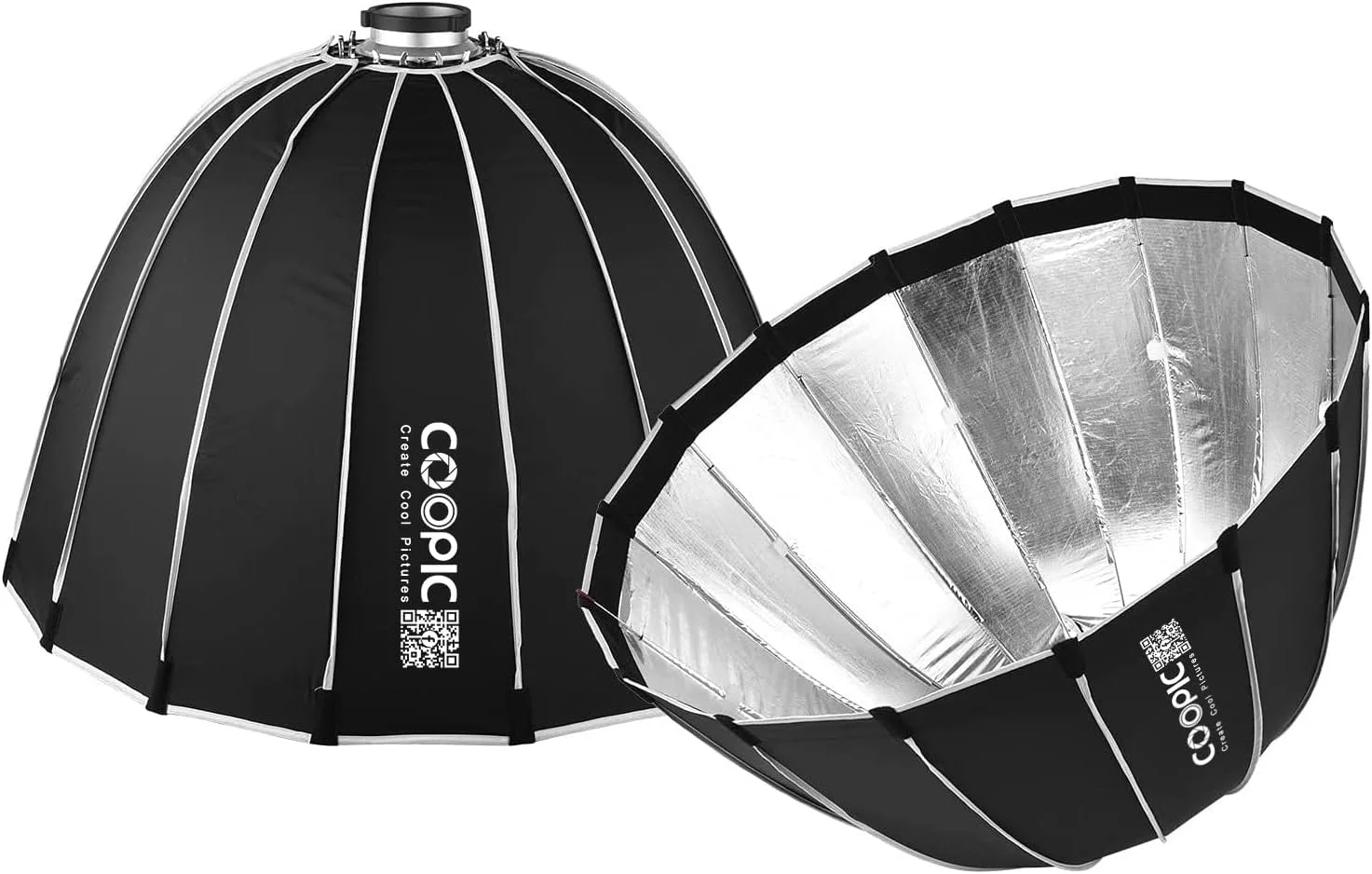 سافت باکس بزرگ قابل حمل حرفه ای عکاسی پارابولیک عمیق 90 سانتی متری مدل CS-90 به همراه کیف حمل برای پخش زنده، استودیو عکاسی، پرتره، ویدئو و غیره