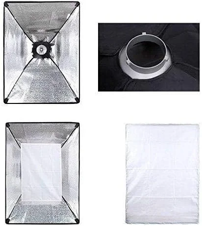 نرم باکس مستطیلی قابل حمل استودیویی 60x90 سانتی متر با مانت بوئنز، پخش کننده نور برای فلاش استودیویی