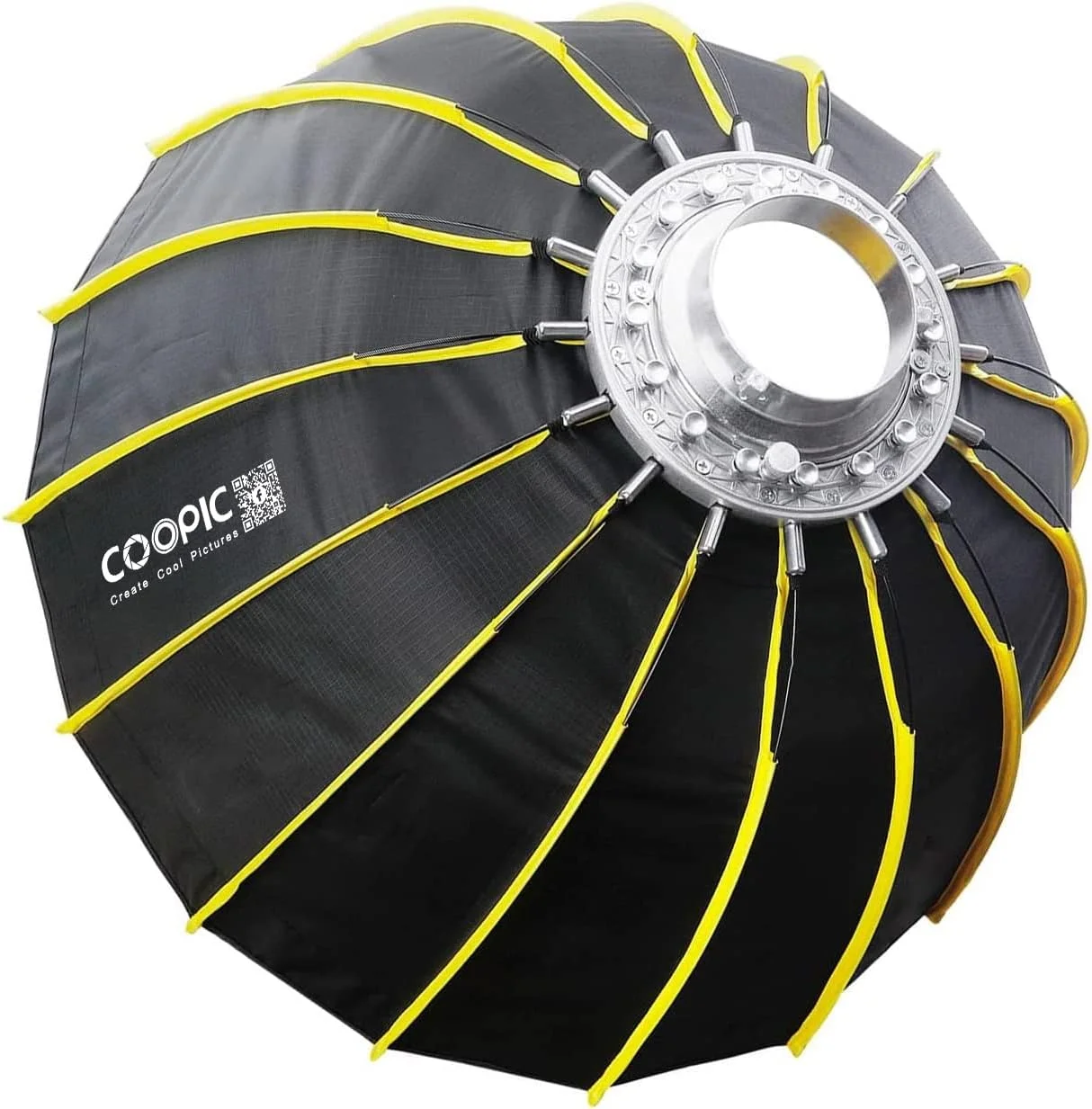 COOPIC CS-60 سافت باکس شش ضلعی 60 سانتی متری با نصب آسان به همراه پارچه نرم و لانه زنبوری، طراحی چتری، رفلکتور نقره ای سافت باکس برای نور فلاش استودیویی Speedlite