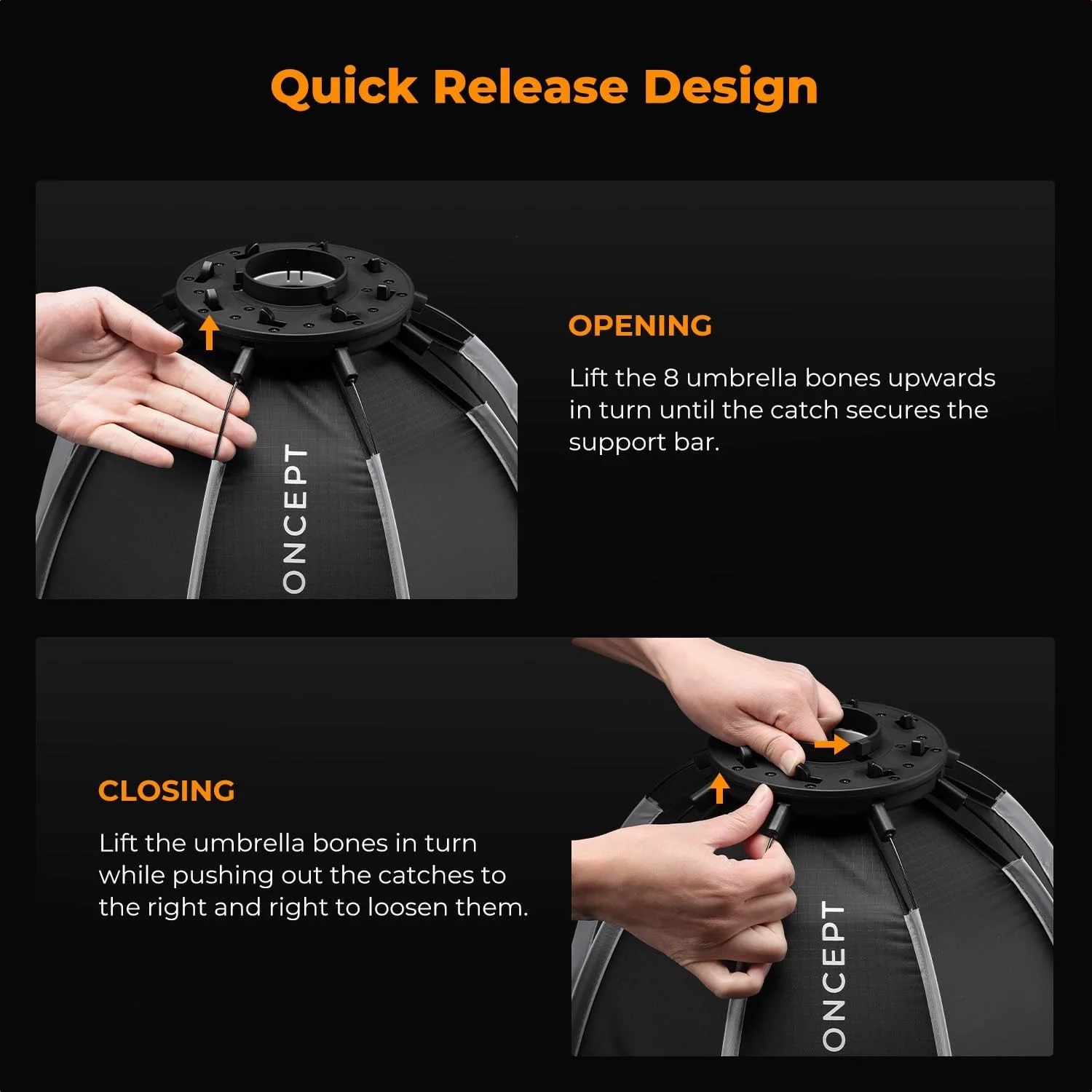 نرم باکس هشت ضلعی کوچک 40 سانتی متری K&F Concept، با قابلیت رهاسازی سریع، سازگار با نورهای ویدئویی COB