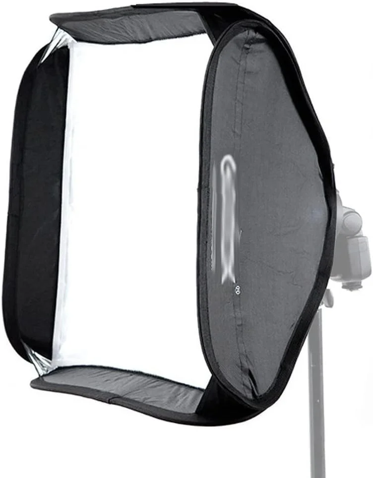 سافت باکس تاشو فلاش اسپیدلایت با ابعاد 40x40cm، 50x50cm، 60x60cm، 80x80cm (رنگ: مشکی، سایز: 50x50cm)