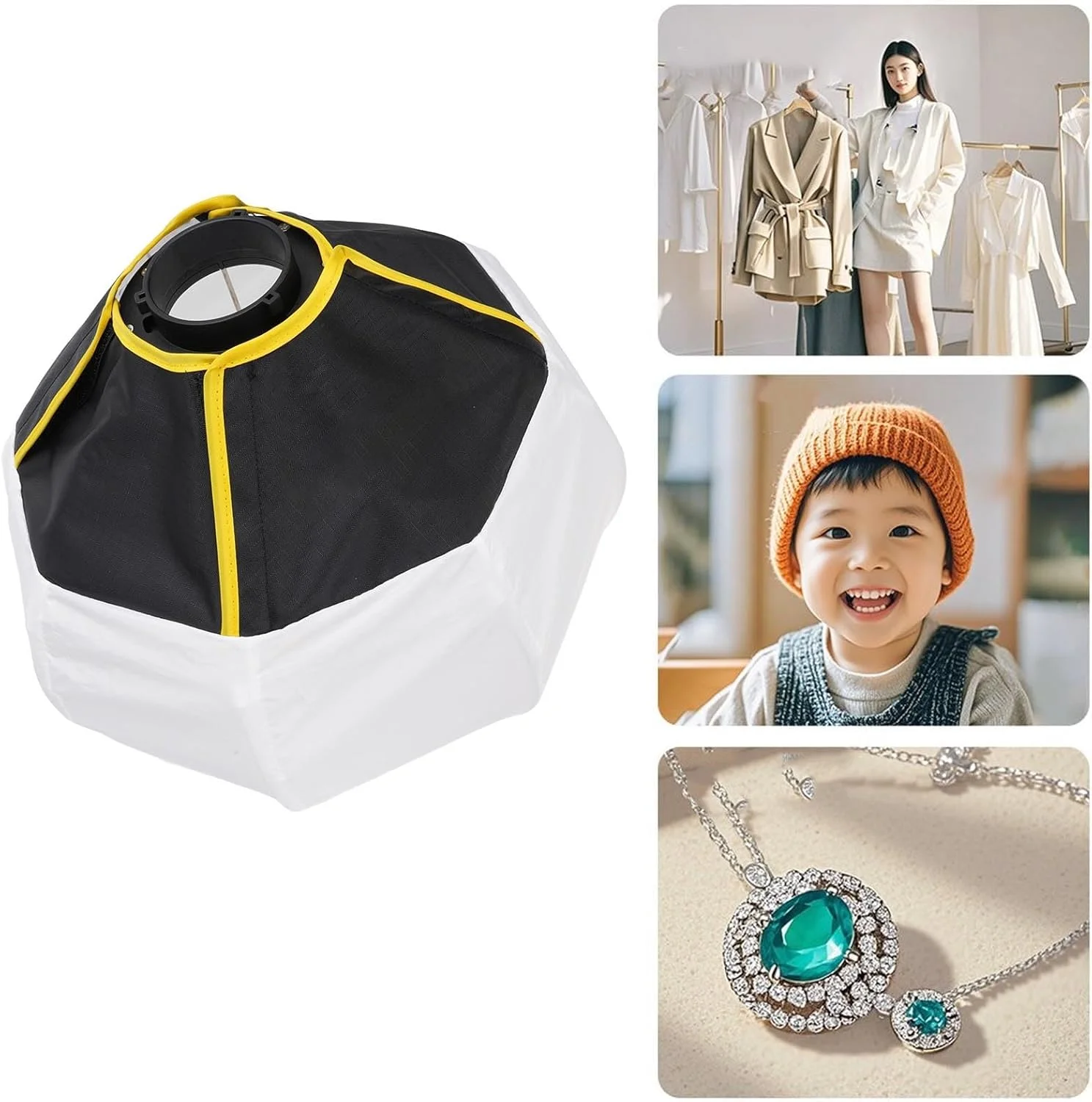 نرم باکس فانوسی Annadue برای چراغ های ویدئویی LED کوچک Bowens، کیف ذخیره سازی پیکانی 12 اینچی، پخش کننده نور همه جهته 270 درجه، نرم باکس فانوسی کوچک برای استودیوی عکاسی