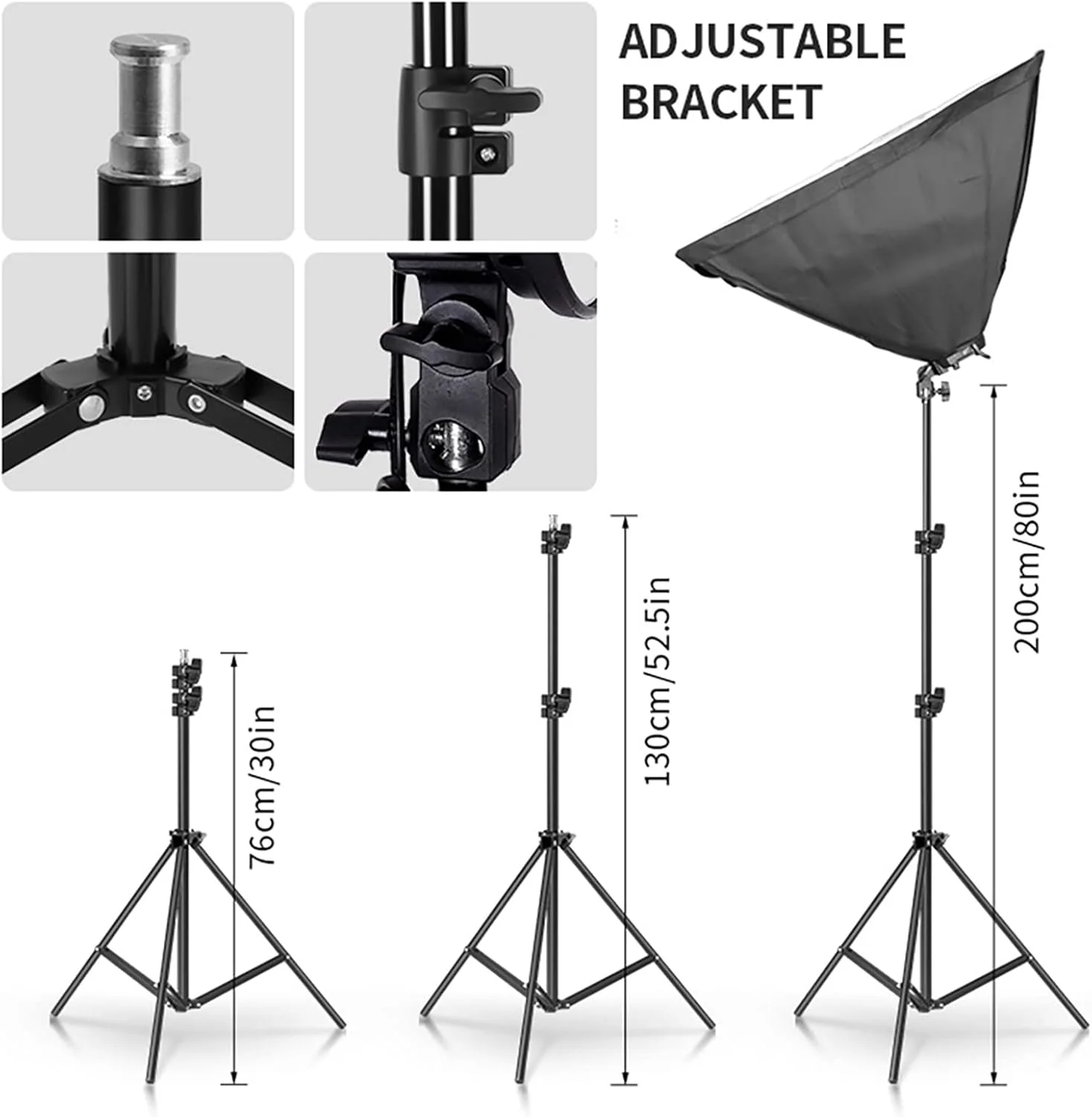 کیت نورپردازی سافت باکس Andoer، مجموعه نورپردازی سافت باکس استودیویی با لامپ LED 45 واتی، پایه نور 2 متری و بازوی بوم برای استودیو، پرتره، عکس محصول، ویدیو و پخش زنده