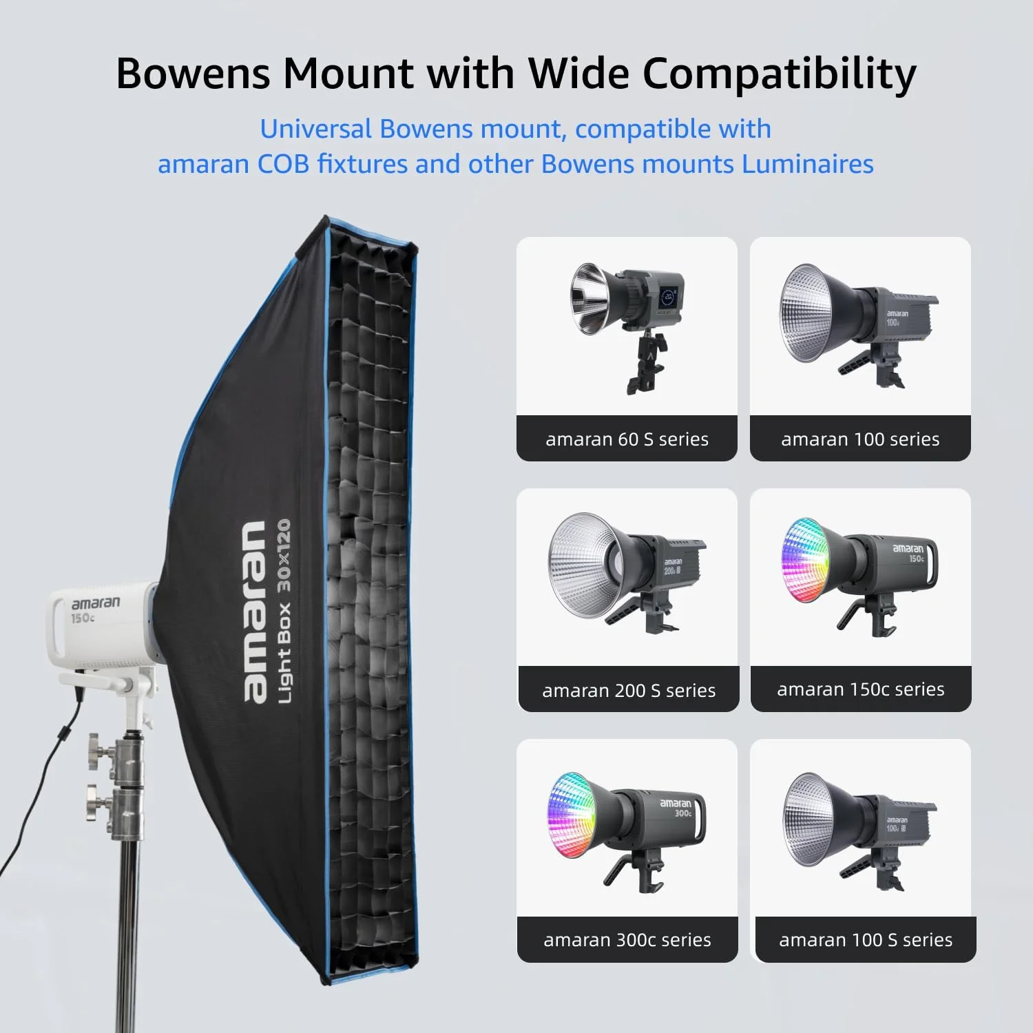 نرم باکس تاشو Amaran Light Box با مانت بوئنز، 30 در 120 سانتی متر، اصلاح کننده نور مستطیلی با قابلیت مونتاژ سریع به همراه دیفیوزر و لانه زنبوری برای عکاسی پرتره و فیلمبرداری، قابل حمل با کیف نرم باکس تاشو Amaran Light Box با مانت بوئنز، 30 در 120 سانتی متر، اصلاح کننده نور مستطیلی با قابلیت مونتاژ سریع به همراه دیفیوزر و لانه زنبوری برای عکاسی پرتره و فیلمبرداری، قابل حمل با کیف