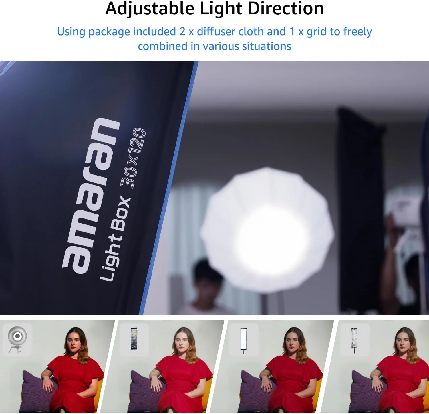 نرم باکس تاشو Amaran Light Box با مانت بوئنز، 30 در 120 سانتی متر، اصلاح کننده نور مستطیلی با قابلیت مونتاژ سریع به همراه دیفیوزر و لانه زنبوری برای عکاسی پرتره و فیلمبرداری، قابل حمل با کیف نرم باکس تاشو Amaran Light Box با مانت بوئنز، 30 در 120 سانتی متر، اصلاح کننده نور مستطیلی با قابلیت مونتاژ سریع به همراه دیفیوزر و لانه زنبوری برای عکاسی پرتره و فیلمبرداری، قابل حمل با کیف