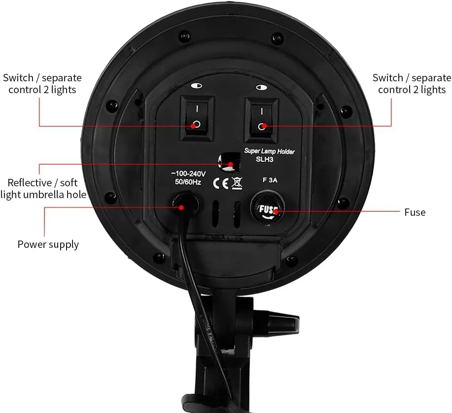 AECAM - SH E27 کیت نورپردازی سافت باکس عکاسی با نگهدارنده لامپ، لوازم جانبی سافت باکس برای استودیو عکس و فیلم (سافت باکس)