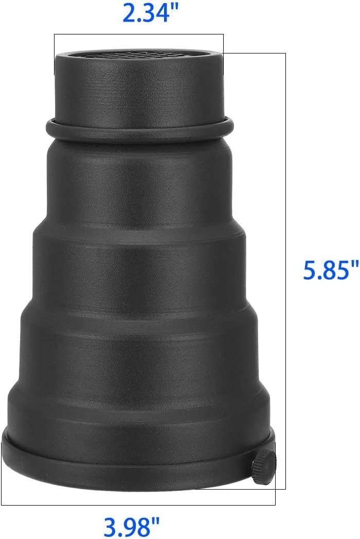 اسنوت مخروطی فلزی با شبکه لانه زنبوری و کیت فیلتر رنگی 5 عددی برای فلاش عکاسی مونو لایت با مانت بوئنز (66ry135qf776) طول 150 میلی متر / 5.85 اینچ