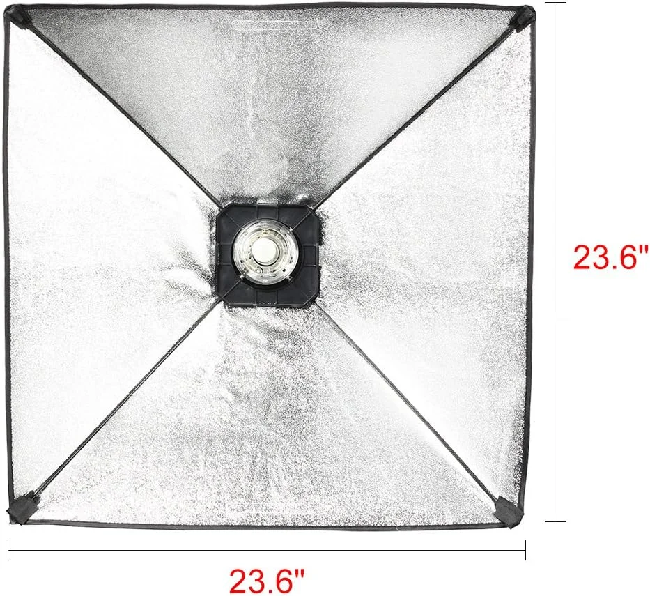 نرم کننده نور فلاش استودیویی قابل حمل 60cmx60cm به همراه حلقه اتصال