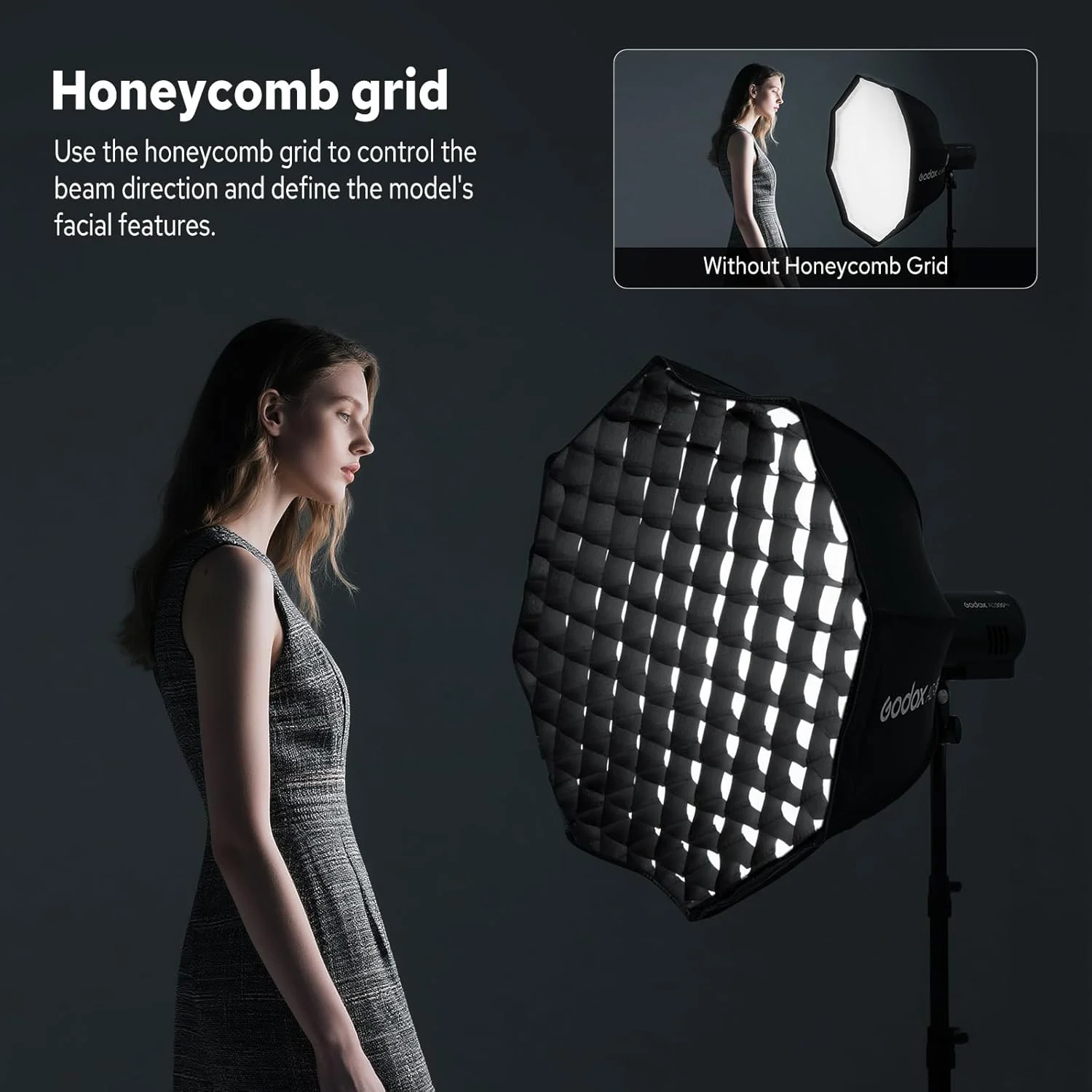 سافت باکس پرتابل گودکس AD-S60S با قطر 60 سانتی متر، پایه گودکس برای فلاش های AD400Pro و AD300Pro