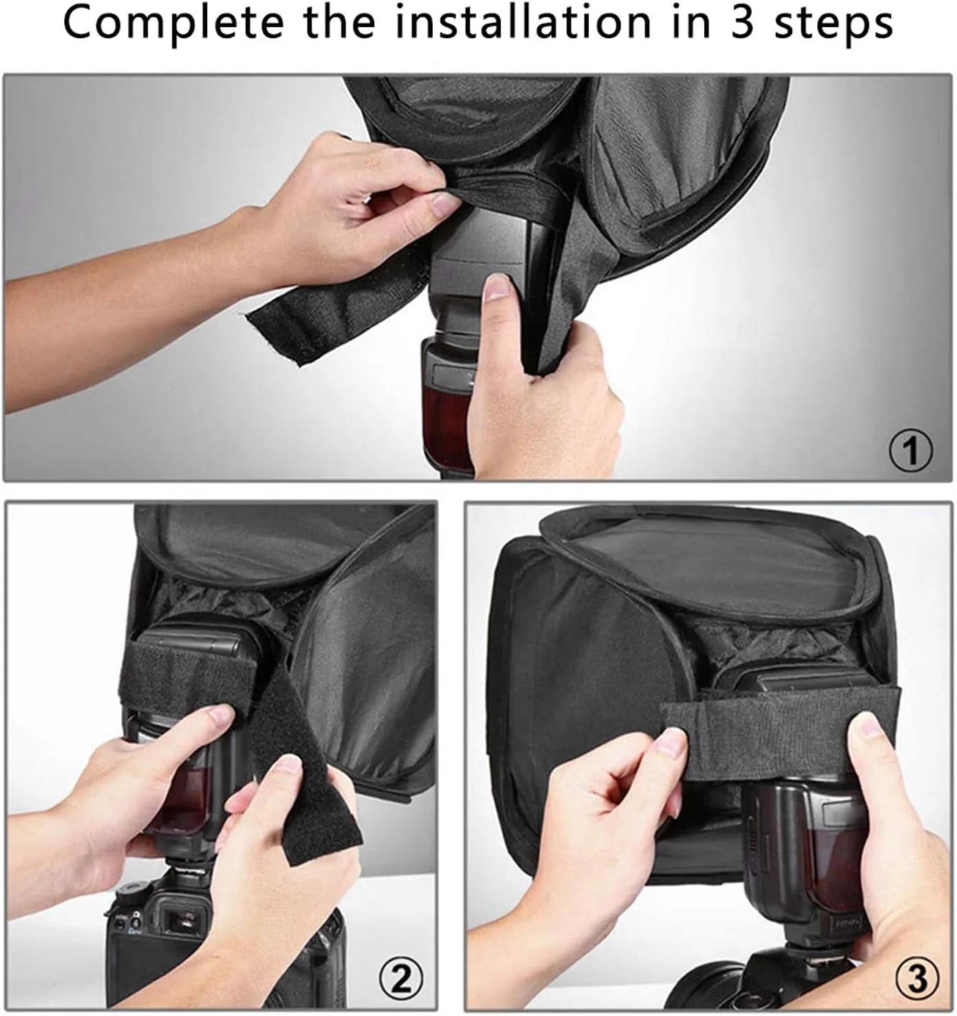 نرم باکس فلاش تاشو 23 سانتی متری، پوشش دیفیوزر سافت باکس اسپیدلایت جهانی برای دوربین های DSLR، نور پرکننده عکاسی سافت باکس دوربین SLR