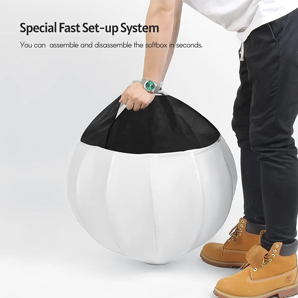 سافت باکس فانوسی تاشو کروی 65 سانتی متری 26 اینچی با نصب سریع Bowens، لوازم جانبی نورپردازی استودیویی عکاسی و فیلمبرداری