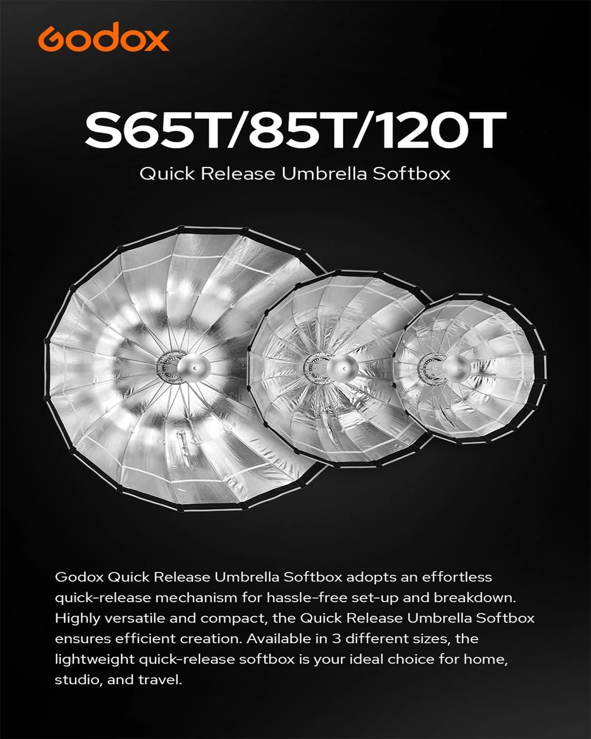 نرم باکس چتری گودکس S65T با قطر 65 سانتی متر، نصب سریع، به همراه گرید و مانت بوئنز - قابل حمل، چند منظوره، کنترل دقیق - ایده آل برای عکاسی استودیویی، پخش زنده و مسافرت نرم باکس چتری گودکس S65T با قطر 65 سانتی متر، نصب سریع، به همراه گرید و مانت بوئنز - قابل حمل، چند منظوره، کنترل دقیق - ایده آل برای عکاسی استودیویی، پخش زنده و مسافرت