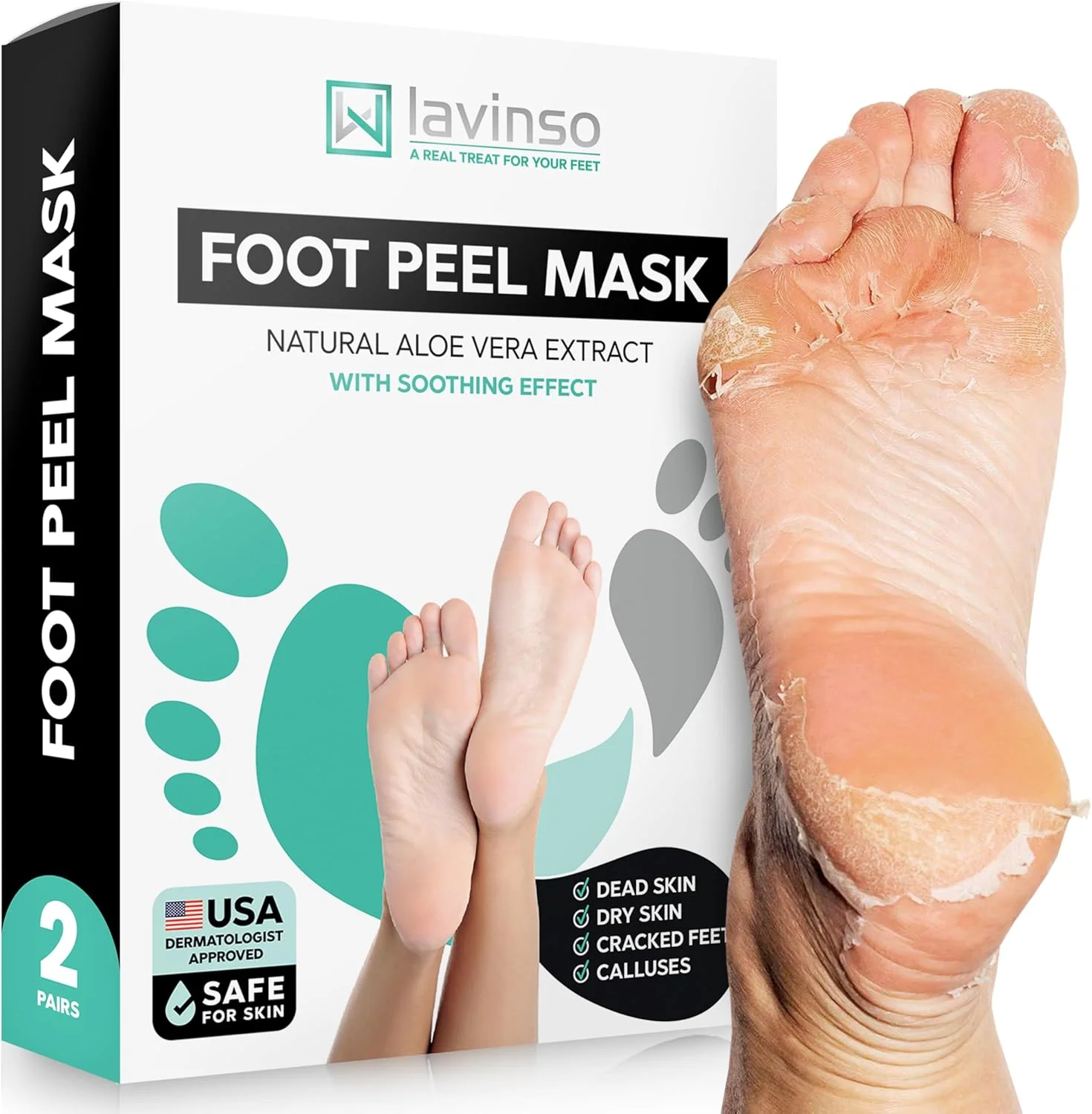 ماسک لایه بردار پا 2 عددی، از بین برنده پینه و سلول های مرده پوست، نرم کننده پاهای شما، ماسک لایه بردار پا، ترمیم کننده پاشنه های زبر، داشتن پاهایی نرم و ابریشمی توسط Lavinso ماسک لایه بردار پا 2 عددی، از بین برنده پینه و سلول های مرده پوست، نرم کننده پاهای شما، ماسک لایه بردار پا، ترمیم کننده پاشنه های زبر، داشتن پاهایی نرم و ابریشمی توسط Lavinso