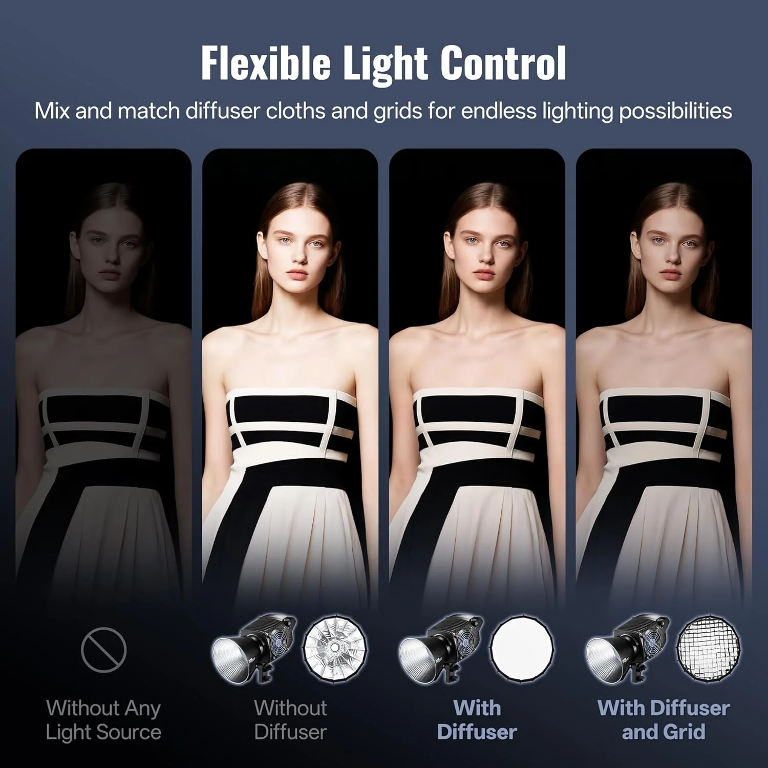 نرم باکس نور ویدئویی 24 اینچی ZHIYUN مدل Light Dome با مانت بوئنز برای نورهای ویدئویی G60 و X100 نرم باکس نور ویدئویی 24 اینچی ZHIYUN مدل Light Dome با مانت بوئنز برای نورهای ویدئویی G60 و X100