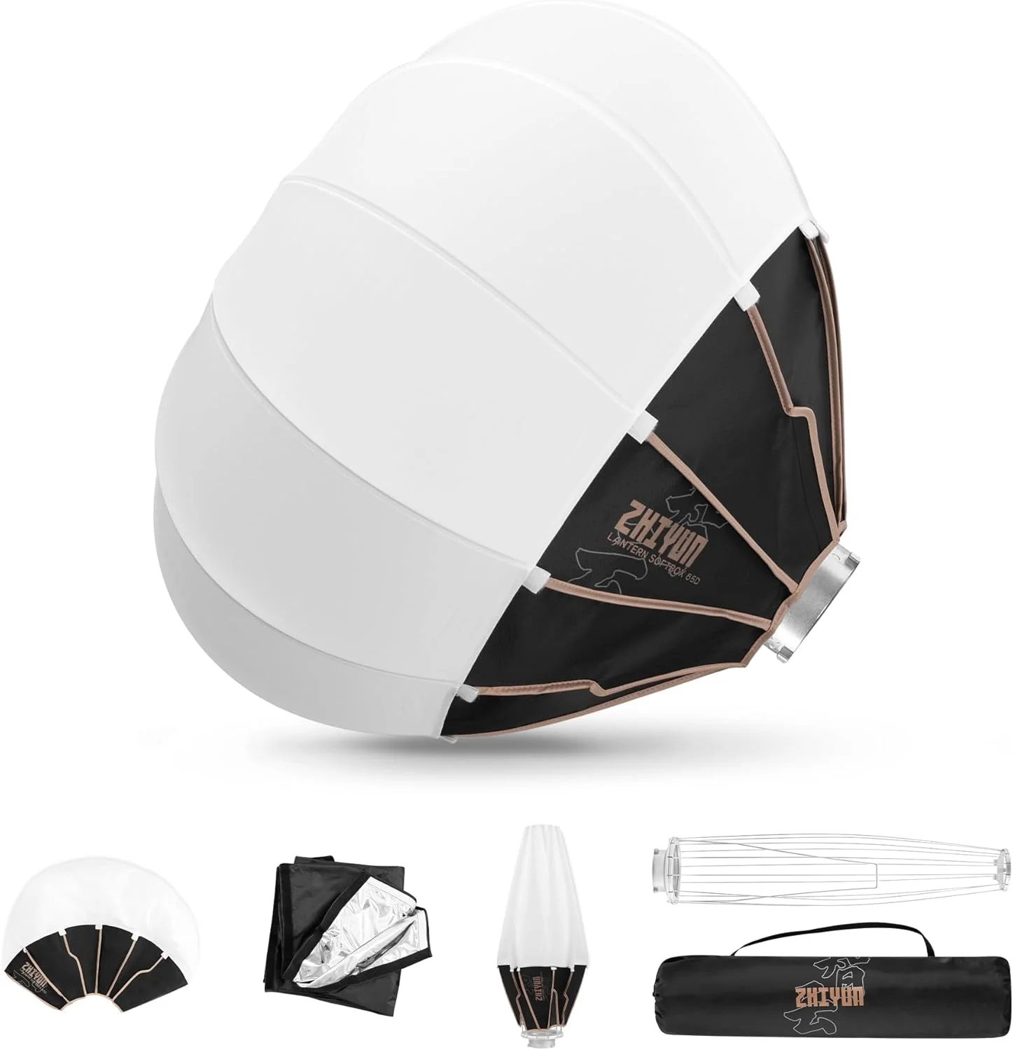 ZHIYUN [رسمی] سافت باکس فانوسی 65 سانتی متری Bowens، یونیورسال برای نور با مانت Bowens، برای نور ویدئویی حرفه ای ZHIYUN X60 / CX100 / G60 / X100 / G200 / G300