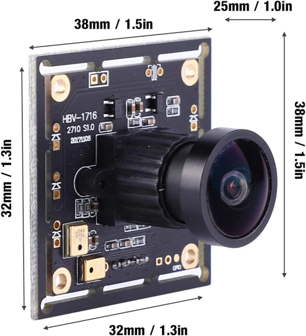 ماژول دوربین USB با لنز زاویه باز 140 درجه و 2 میلیون پیکسلی با تراشه OV2710