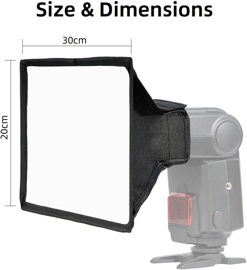 نرم‌باکس تاشو فلاش اسپیدلایت ای‌وینر برای نصب روی دوربین کانن/نیکون/گودکس/یونگ‌نو (20x30 سانتی‌متر)