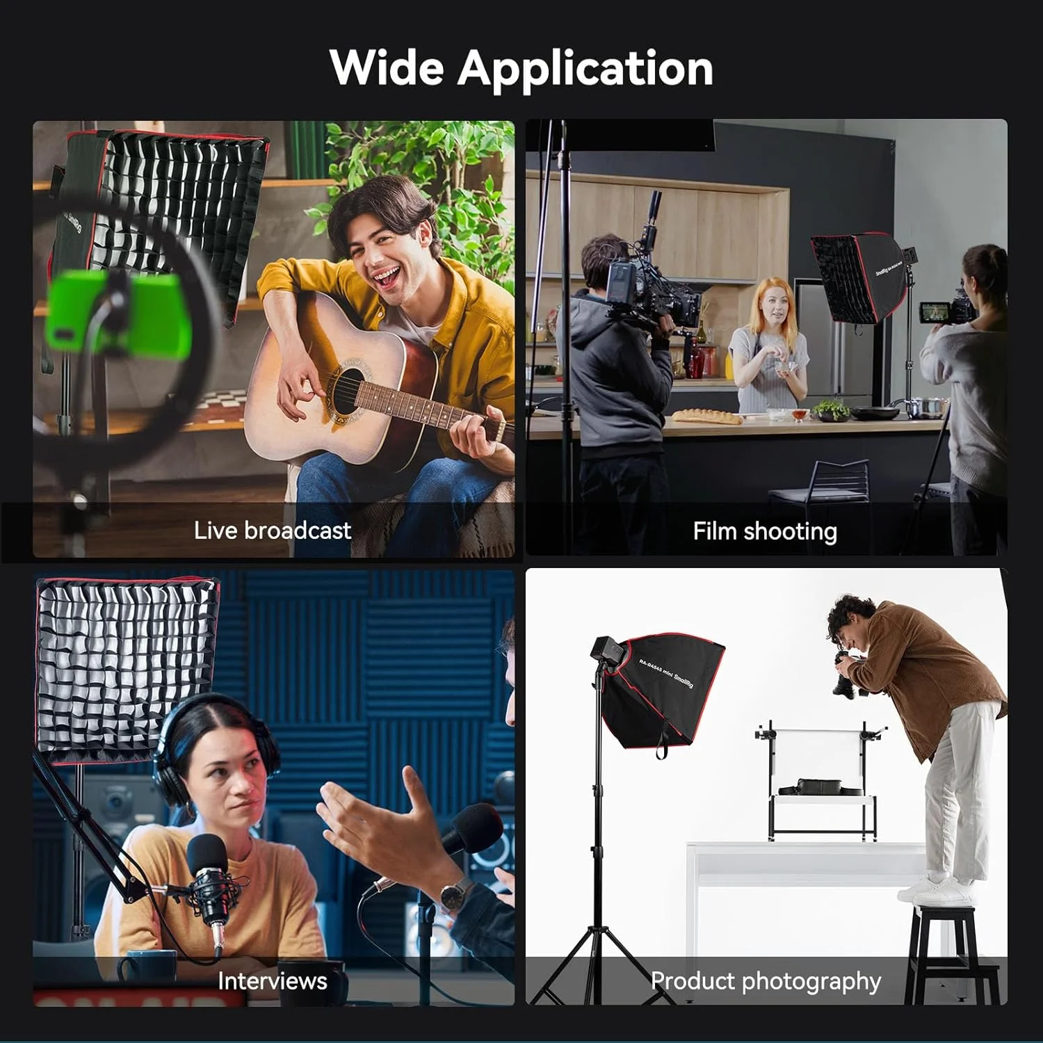 نرم باکس مستطیلی SmallRig RA-R4545، نرم باکس رهاسازی سریع 17.7 اینچی به همراه کیف حمل، سازگار با نور ویدئویی COB LED مدل SmallRig RC60/RC100 برای عکاسی پرتره و عکاسی محصول نرم باکس مستطیلی SmallRig RA-R4545، نرم باکس رهاسازی سریع 17.7 اینچی به همراه کیف حمل، سازگار با نور ویدئویی COB LED مدل SmallRig RC60/RC100 برای عکاسی پرتره و عکاسی محصول