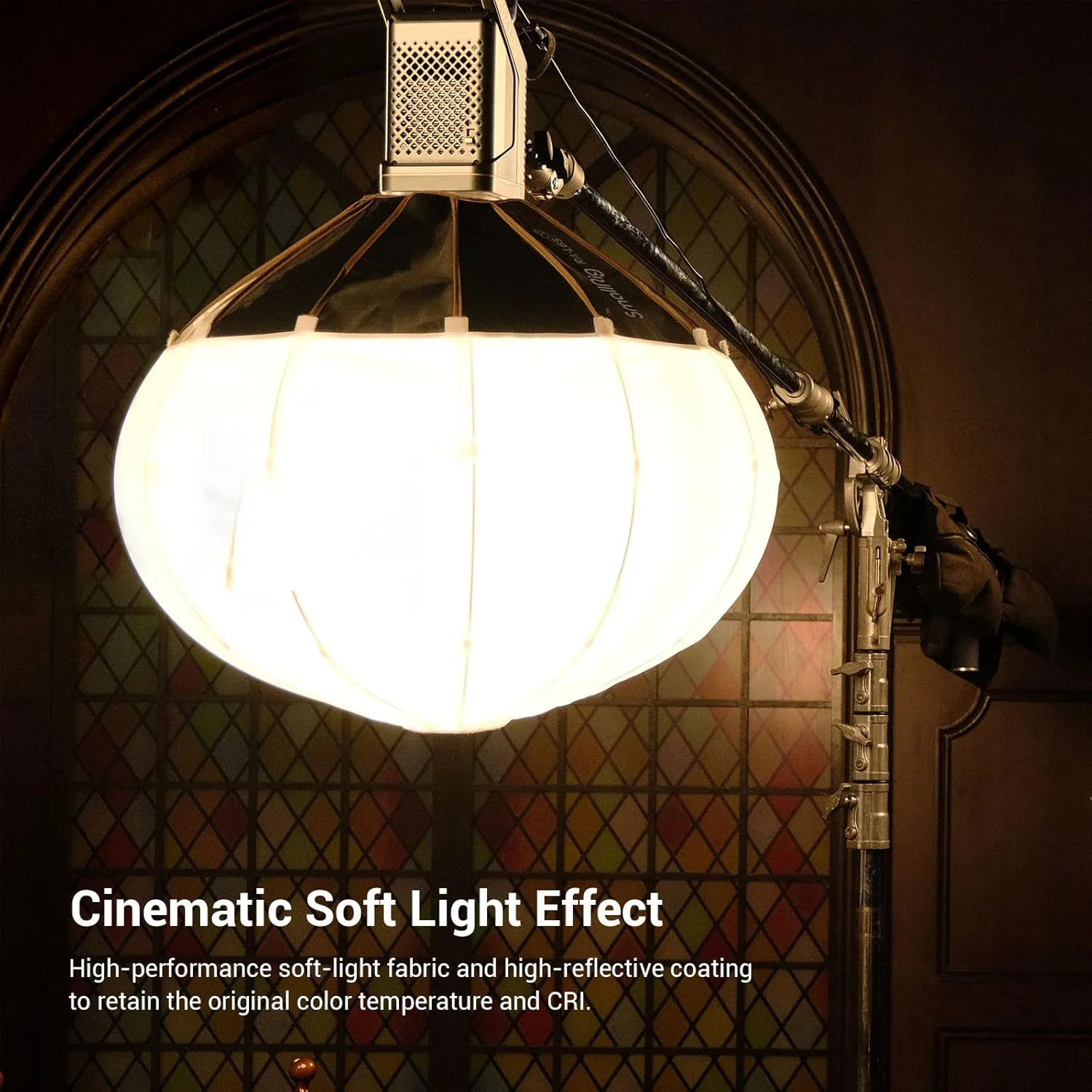 نرم باکس فانوسی SmallRig با قطر 90 سانتی متر، مانت بوئنز به همراه بارندور انعطاف پذیر Velcro Type برای SMALLRIG RC 120D/RC 120B/RC 220D/RC 220B و سایر نورهای دارای مانت بوئنز - 3932