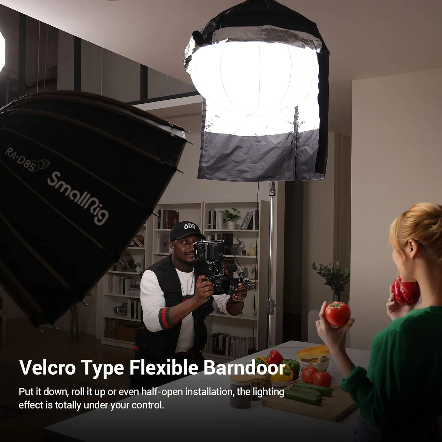 نرم باکس فانوسی SmallRig با قطر 90 سانتی متر، مانت بوئنز به همراه بارندور انعطاف پذیر Velcro Type برای SMALLRIG RC 120D/RC 120B/RC 220D/RC 220B و سایر نورهای دارای مانت بوئنز - 3932