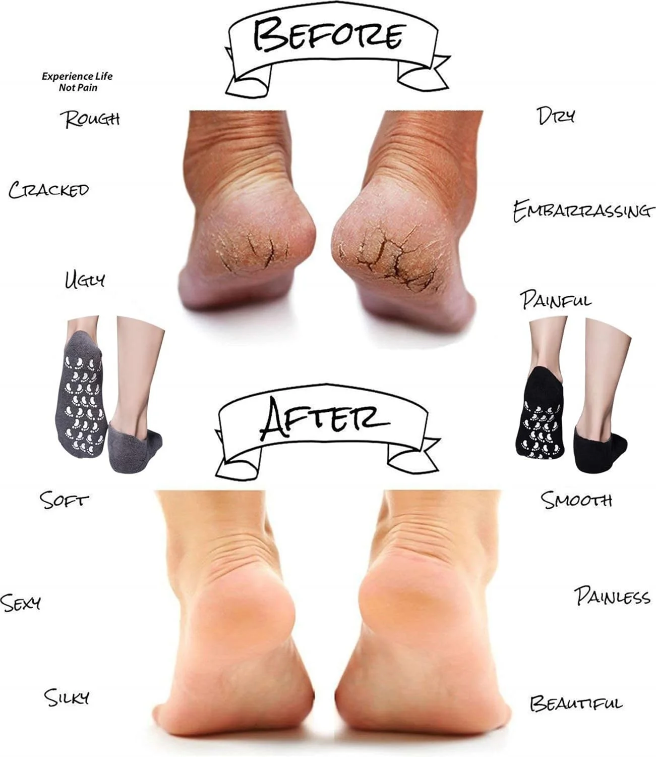 جوراب های مرطوب کننده پا برای پاشنه های ترک خورده، ژل سیلیکونی، لوسیون آلوئه ورا، درمان کرم آبرسان، ماسک رطوبت شبانه، پدیکور، مراقبت از پوست، ترمیم پینه، نرم کننده، آبرسان، پنبه ای جوراب های مرطوب کننده پا برای پاشنه های ترک خورده، ژل سیلیکونی، لوسیون آلوئه ورا، درمان کرم آبرسان، ماسک رطوبت شبانه، پدیکور، مراقبت از پوست، ترمیم پینه، نرم کننده، آبرسان، پنبه ای