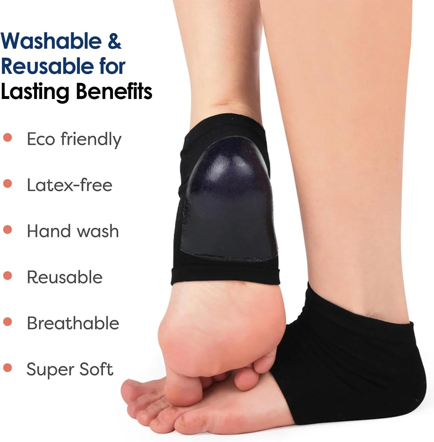 جوراب پاشنه مرطوب کننده برای ترک پا، جوراب سیلیکونی، جوراب پاشنه ژلی مرطوب کننده برای خشکی و ترک پا، قابل استفاده مجدد، مناسب استفاده در اسپا و هنگام خواب برای ترمیم رطوبت پا جوراب پاشنه مرطوب کننده برای ترک پا، جوراب سیلیکونی، جوراب پاشنه ژلی مرطوب کننده برای خشکی و ترک پا، قابل استفاده مجدد، مناسب استفاده در اسپا و هنگام خواب برای ترمیم رطوبت پا