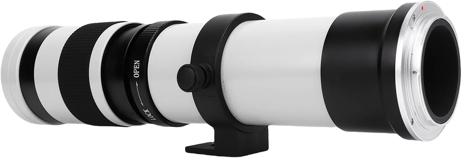 لنز تله فوتو دوربین برای دوربین های با مانت RF، فوکوس دستی F8.3 تا F16 420 تا 800 میلی متر، تمام فلزی (سفید)