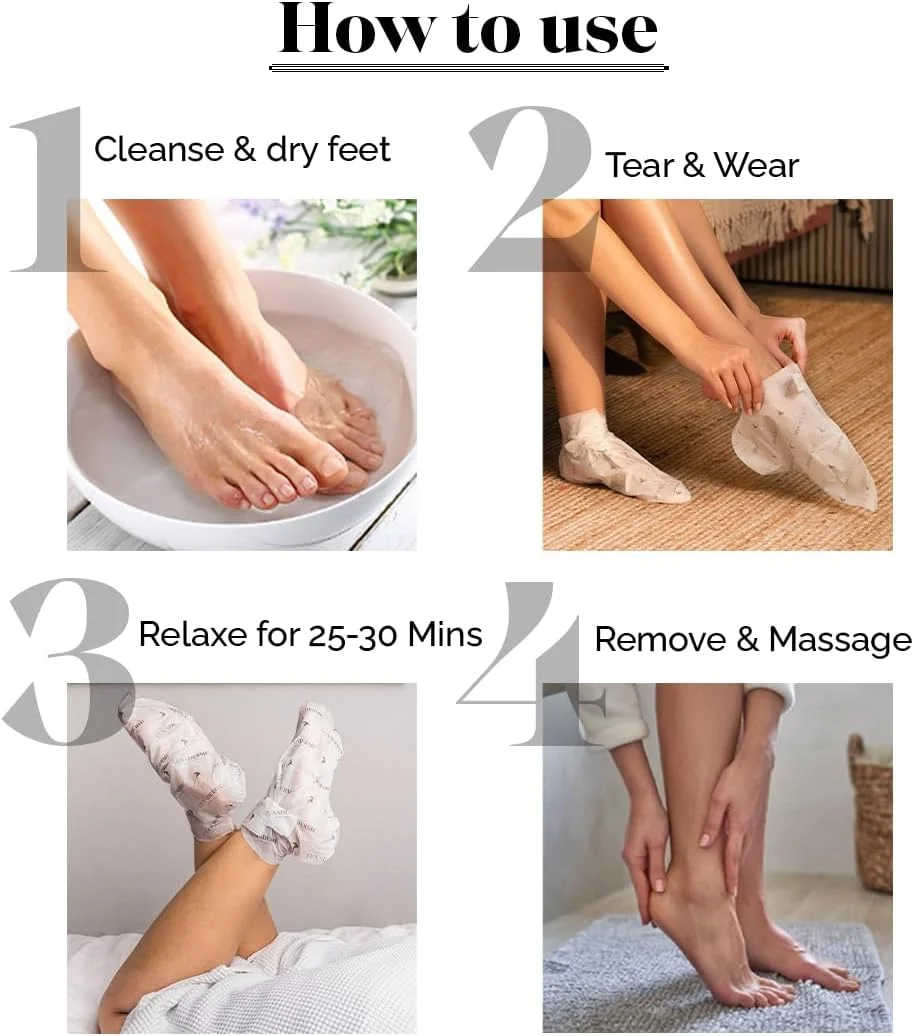 جوراب های آبرسان عمقی پا LuxaDerme - برای ایجاد طراوت و شادابی در پاهای کدر، خشک و زبر. نرم کننده ناخن ها و کوتیکول ها. حاوی شی باتر، آلوئه ورا و آویشن. جوراب های اسپا. 15 میلی لیتر (بسته 2 عددی) جوراب های آبرسان عمقی پا LuxaDerme - برای ایجاد طراوت و شادابی در پاهای کدر، خشک و زبر. نرم کننده ناخن ها و کوتیکول ها. حاوی شی باتر، آلوئه ورا و آویشن. جوراب های اسپا. 15 میلی لیتر (بسته 2 عددی)