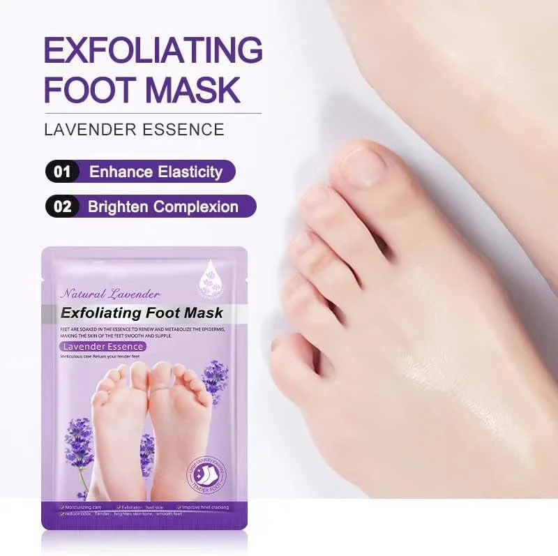ماسک لایه بردار پا، 6 عددی با رایحه اسطوخودوس، ماسک لایه بردار پا برای آقایان و بانوان، از بین برنده پوست مرده و پینه، درمان اسپا پا برای داشتن پاهایی نرم و لطیف - محلول مراقبت از پا ایمن و طبیعی