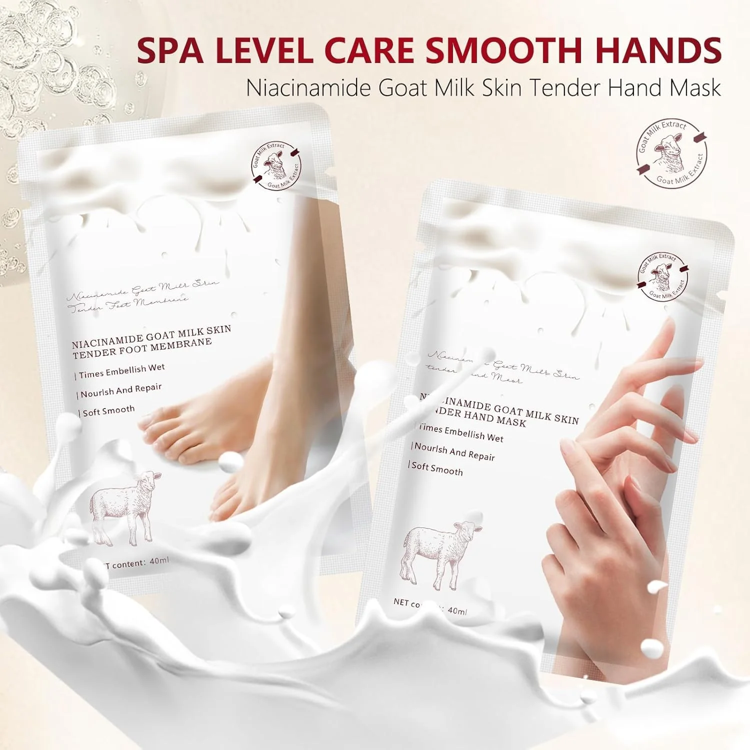 مجموعه ماسک دست و پا آبرسان 6 عددی برای زنان و مردان، 3 عدد ماسک دست و 3 عدد ماسک پا با شیر بز و نیاسینامید برای آبرسانی به دست ها و پاهای خشک و ترک خورده مجموعه ماسک دست و پا آبرسان 6 عددی برای زنان و مردان، 3 عدد ماسک دست و 3 عدد ماسک پا با شیر بز و نیاسینامید برای آبرسانی به دست ها و پاهای خشک و ترک خورده