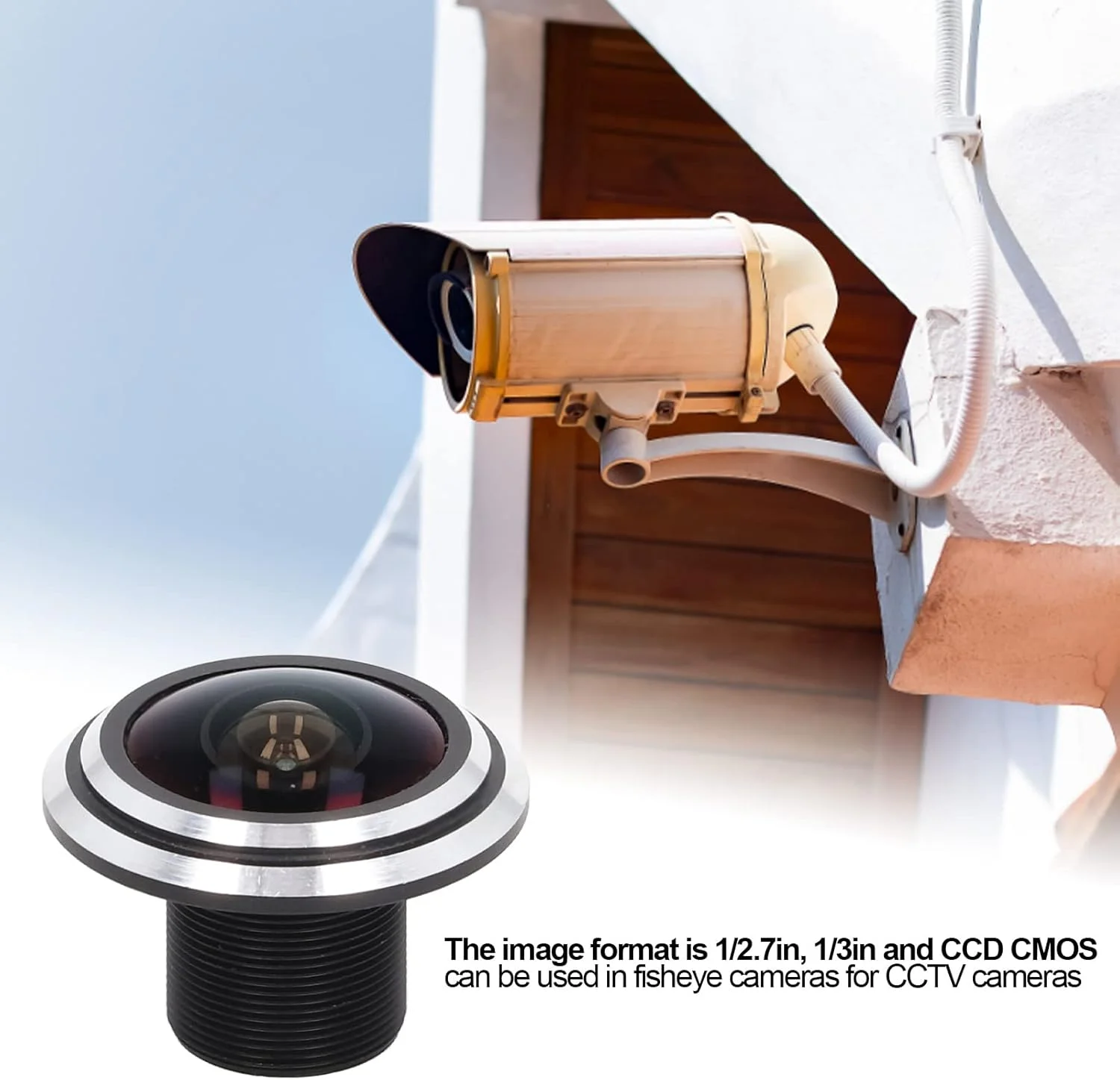 لنز چشم‌ماهی آلیاژ آلومینیوم 5 مگاپیکسلی با وضوح بالا، فاصله کانونی 1.8 میلی‌متری و دیافراگم ثابت برای دوربین مداربسته