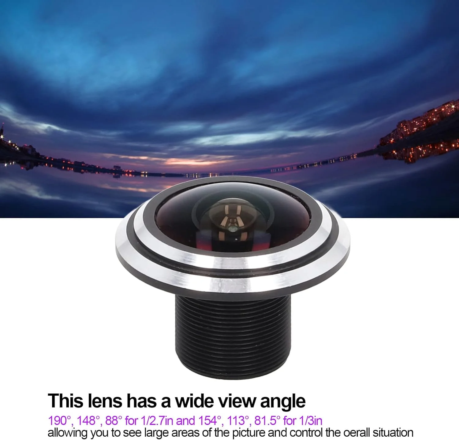 لنز چشم‌ماهی آلیاژ آلومینیوم 5 مگاپیکسلی با وضوح بالا، فاصله کانونی 1.8 میلی‌متری و دیافراگم ثابت برای دوربین مداربسته
