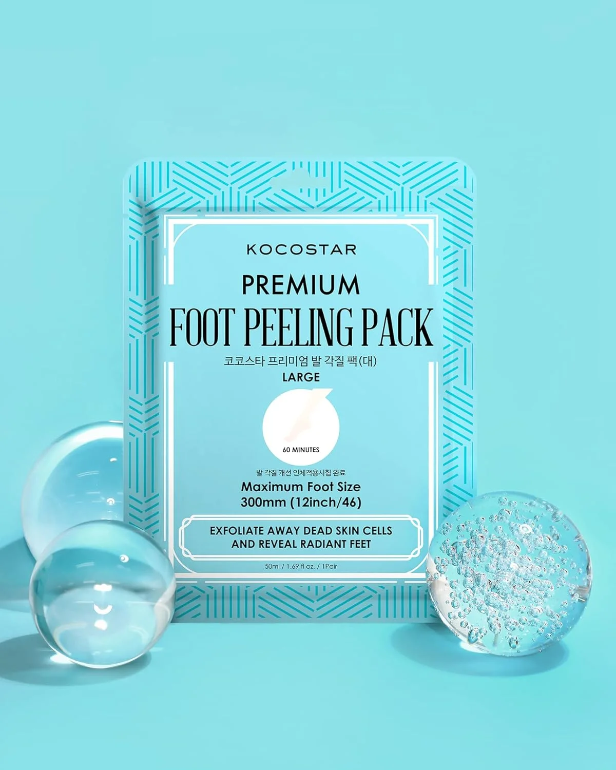 ماسک لایه بردار پا Kocostar Premium (سایز بزرگ) | از بین بردن سلول های مرده پوست و نمایان ساختن پاهایی درخشان | تبدیل پاشنه های خشک و ترک خورده به پاهایی نرم مانند پای کودک | حداکثر سایز 12 اینچ | یک جفت، 50 میلی لیتر