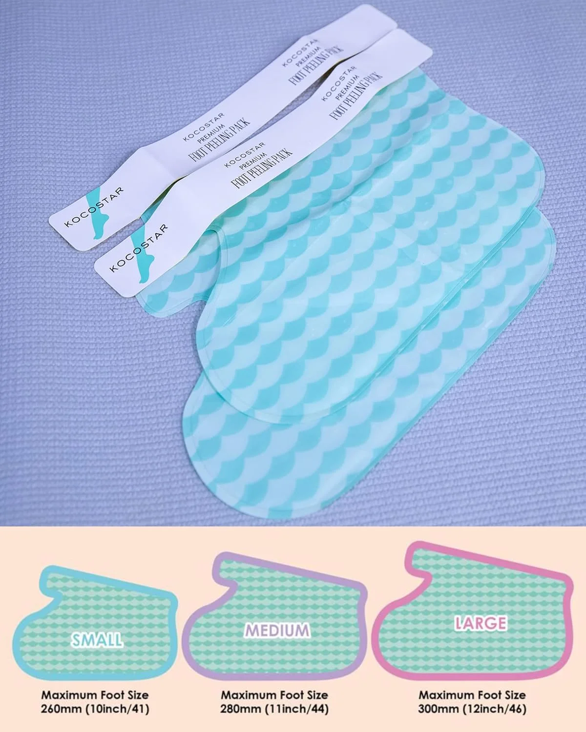 ماسک لایه بردار پا Kocostar Premium (سایز بزرگ) | از بین بردن سلول های مرده پوست و نمایان ساختن پاهایی درخشان | تبدیل پاشنه های خشک و ترک خورده به پاهایی نرم مانند پای کودک | حداکثر سایز 12 اینچ | یک جفت، 50 میلی لیتر