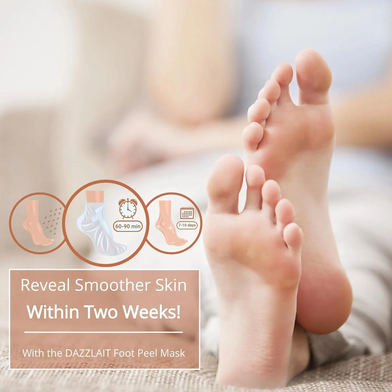 ماسک لایه بردار پا KASTWAVE، 5 جفت ماسک مراقبت از پا برای داشتن پوستی نرم و لطیف، لایه بردار و ترمیم کننده ترک های خشک پا، از بین برنده پوست های مرده و پینه ها