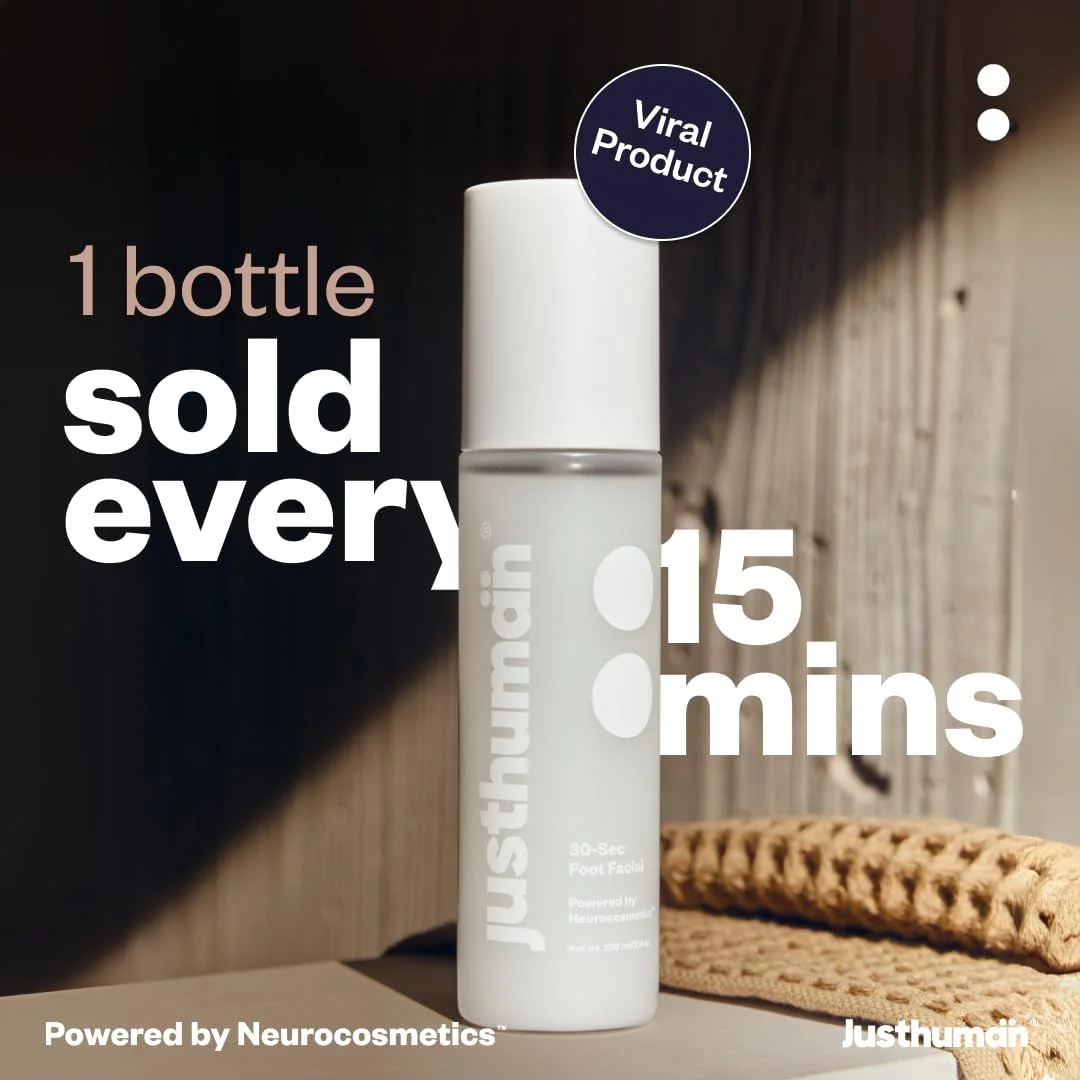 اسپری لایه بردار فوری پا Justhuman 30 ثانیه ای | از بین بردن پوست مرده | لایه برداری فوری، آبرسانی تسکین دهنده | لایه بردار پوست مرده پدیکور | درمان پا شبیه اسپا | غیر سمی و پاک