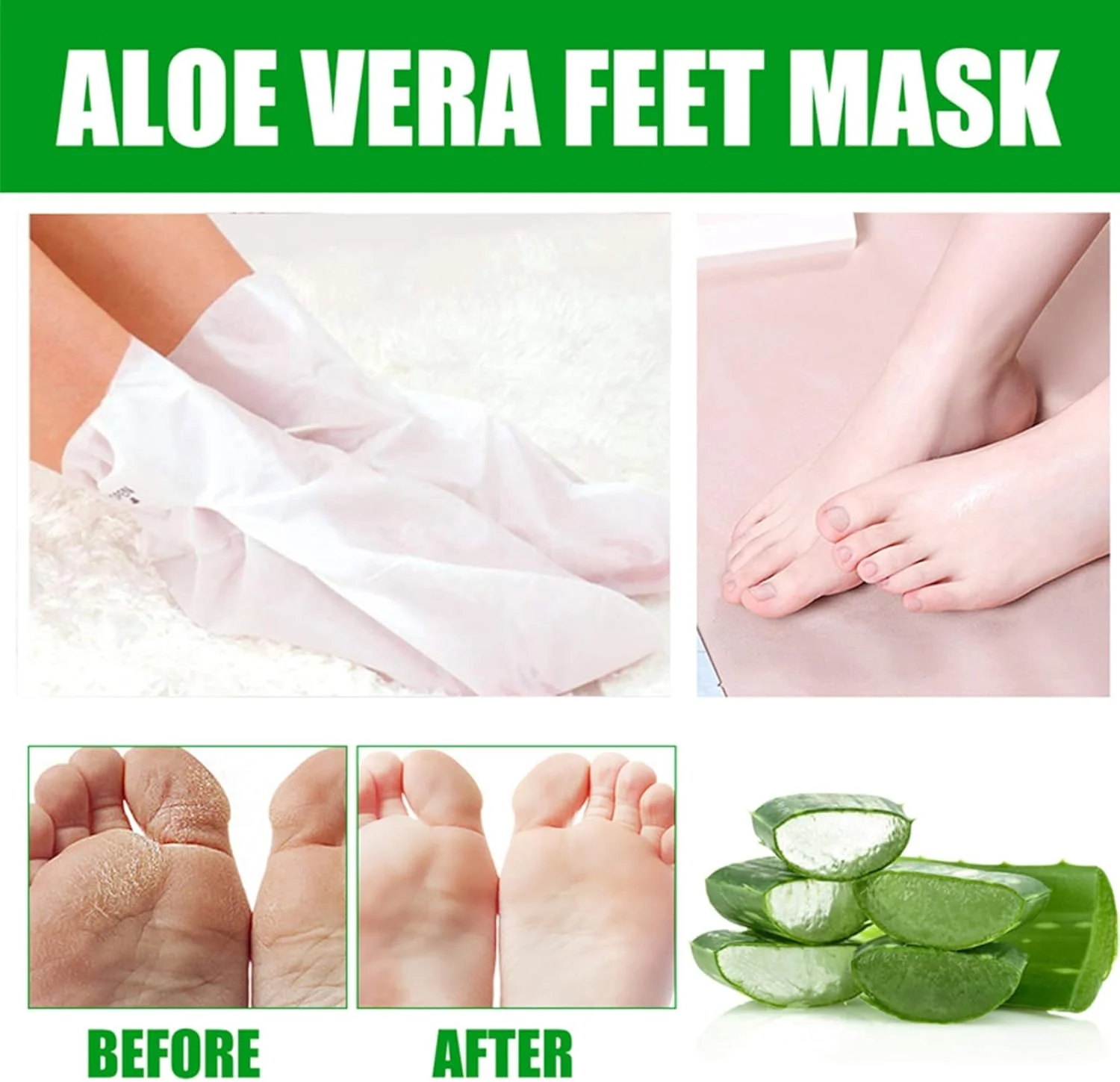 ماسک لایه بردار پا KASTWAVE، بسته 3 عددی، ماسک مرطوب کننده پا، لایه برداری پوست مرده و از بین برنده پینه، ساخته شده با عصاره آلوئه ورا، ماسک لایه بردار پا برای داشتن پاهایی نرم و لطیف مانند پای کودک، مناسب برای خانم ها و آقایان