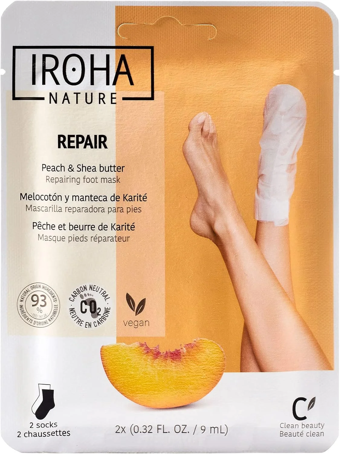 ایروها نیچر - ماسک جورابی ترمیم کننده پا - هلو