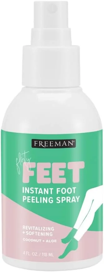 اسپری لایه بردار فوری پا نارگیل و آلوئه فریمن، ماسک نرم کننده پا، لایه برداری و حذف پوست مرده، مرطوب کننده پاهای خشک، مواد اولیه تمیز، بدون تست حیوانی، بطری 118 میلی لیتری