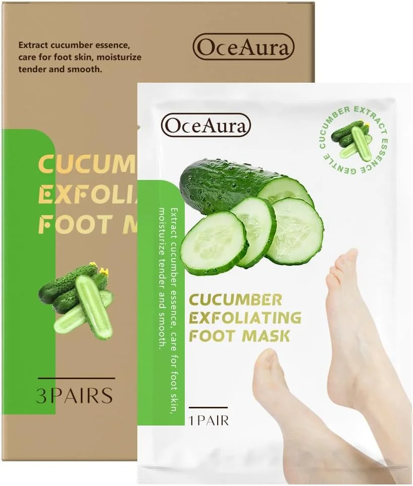 ماسک لایه بردار پا برای داشتن پاهایی نرم و لطیف | درمان مرطوب کننده قوی با عصاره خیار | استفاده آسان در خانه 丨 3 جفت