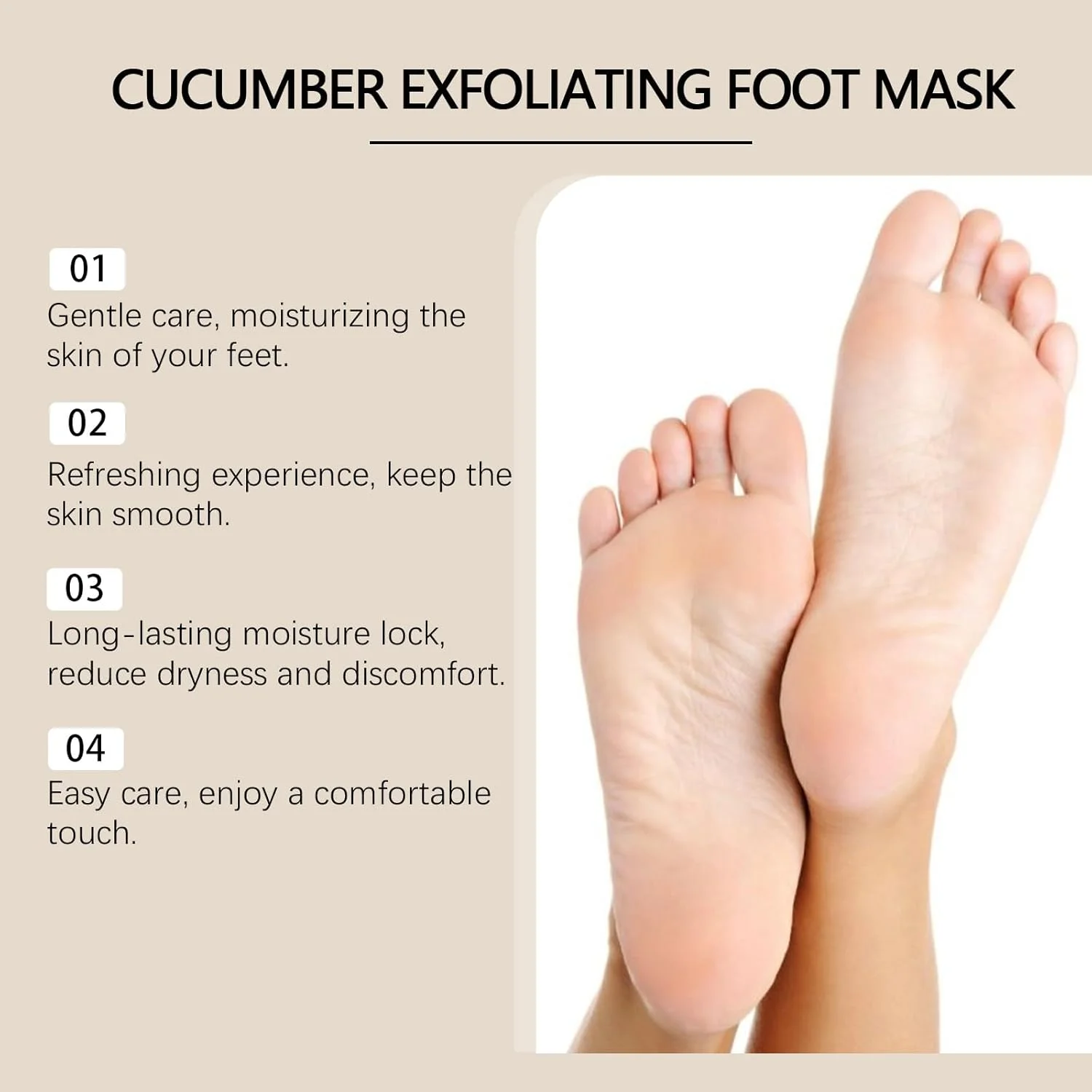 ماسک لایه بردار پا برای داشتن پاهایی نرم و لطیف | درمان مرطوب کننده قوی با عصاره خیار | استفاده آسان در خانه 丨 3 جفت ماسک لایه بردار پا برای داشتن پاهایی نرم و لطیف | درمان مرطوب کننده قوی با عصاره خیار | استفاده آسان در خانه 丨 3 جفت