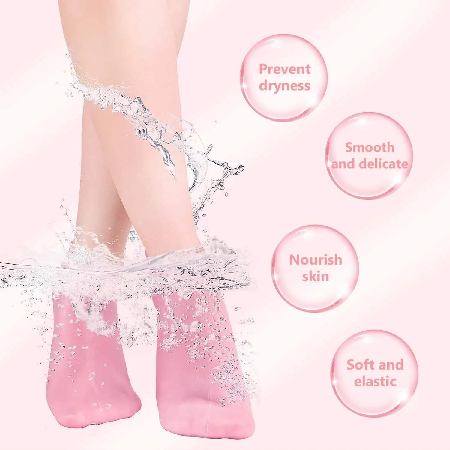 کاور ماسک جوراب سیلیکونی مرطوب کننده پا، پاشنه سفید و لطیف، ضد ترک خوردگی، اسپا کامل پا برای پاهای خشک و ترک خورده کاور ماسک جوراب سیلیکونی مرطوب کننده پا، پاشنه سفید و لطیف، ضد ترک خوردگی، اسپا کامل پا برای پاهای خشک و ترک خورده