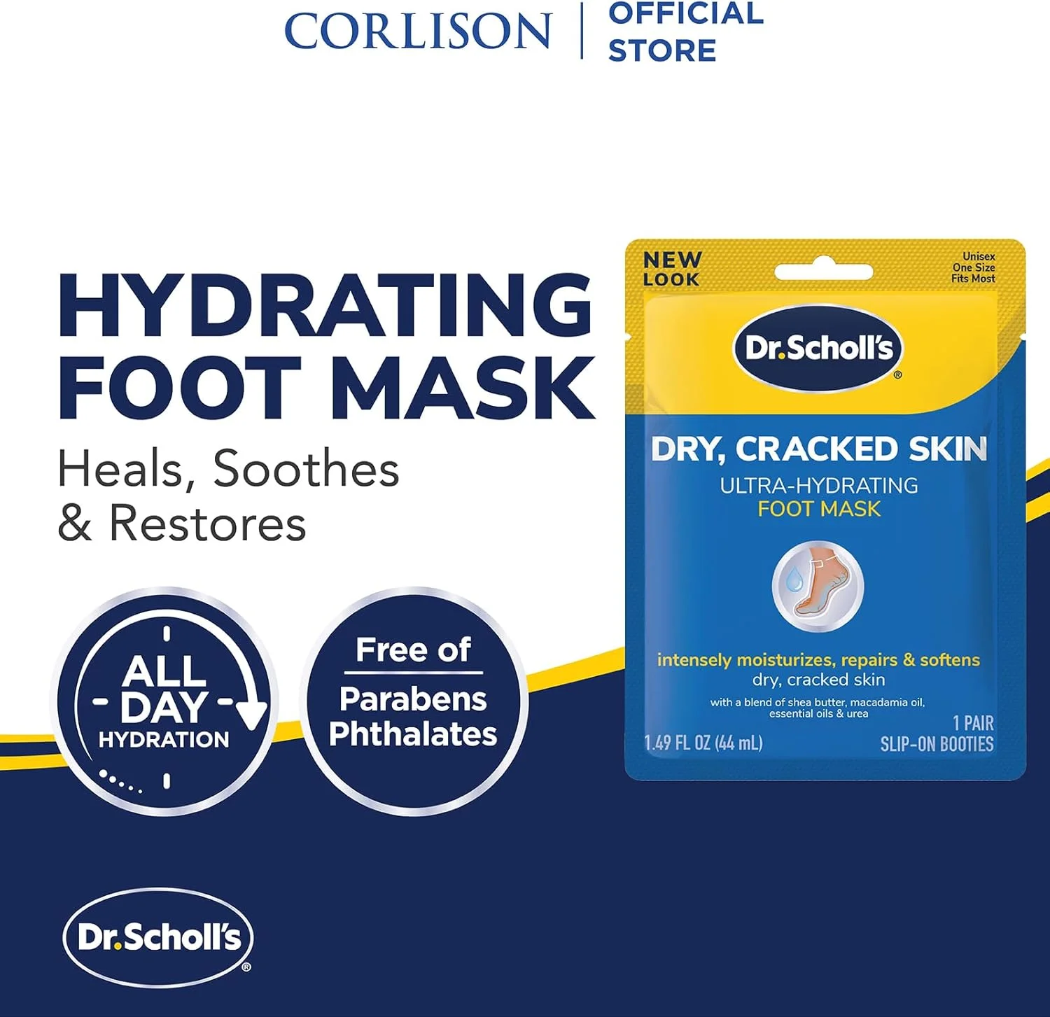 ماسک فوق آبرسان پا برای پوست خشک و ترک خورده دکتر شولز، 44 میلی لیتر، 1 جفت