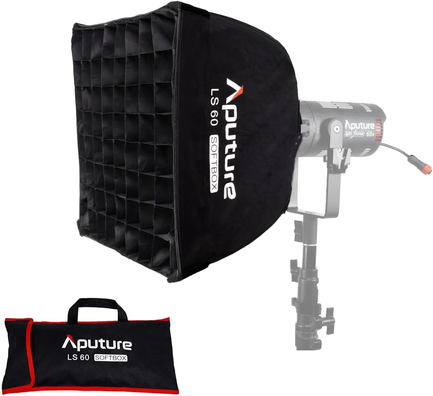 سافت باکس Aputure LS 60 برای نورهای ویدئویی ال ای دی Aputure LS 60D و Aputure LS 60X، گرید کنترل نور 45 درجه