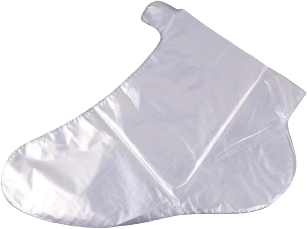 200 عدد روکش کفش پلاستیکی شفاف یکبار مصرف با برچسب، پد حمام پارافین، روکش کفش، جوراب ماسک پا، دستکش اسپا پدیکور، لوازم جانبی درمان موم