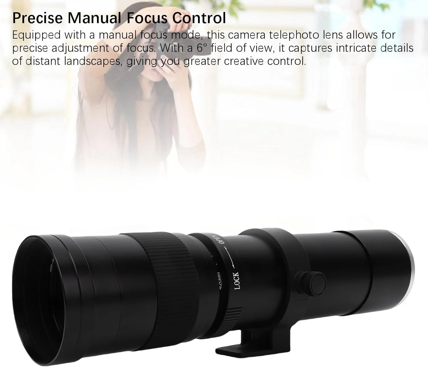 لنز زوم تله فوتو Cryfokt Temboto، شیشه نوری تله فوتو مانت E F8.3 برای دوربین های بدون آینه (مشکی) لنز زوم تله فوتو Cryfokt Temboto، شیشه نوری تله فوتو مانت E F8.3 برای دوربین های بدون آینه (مشکی)