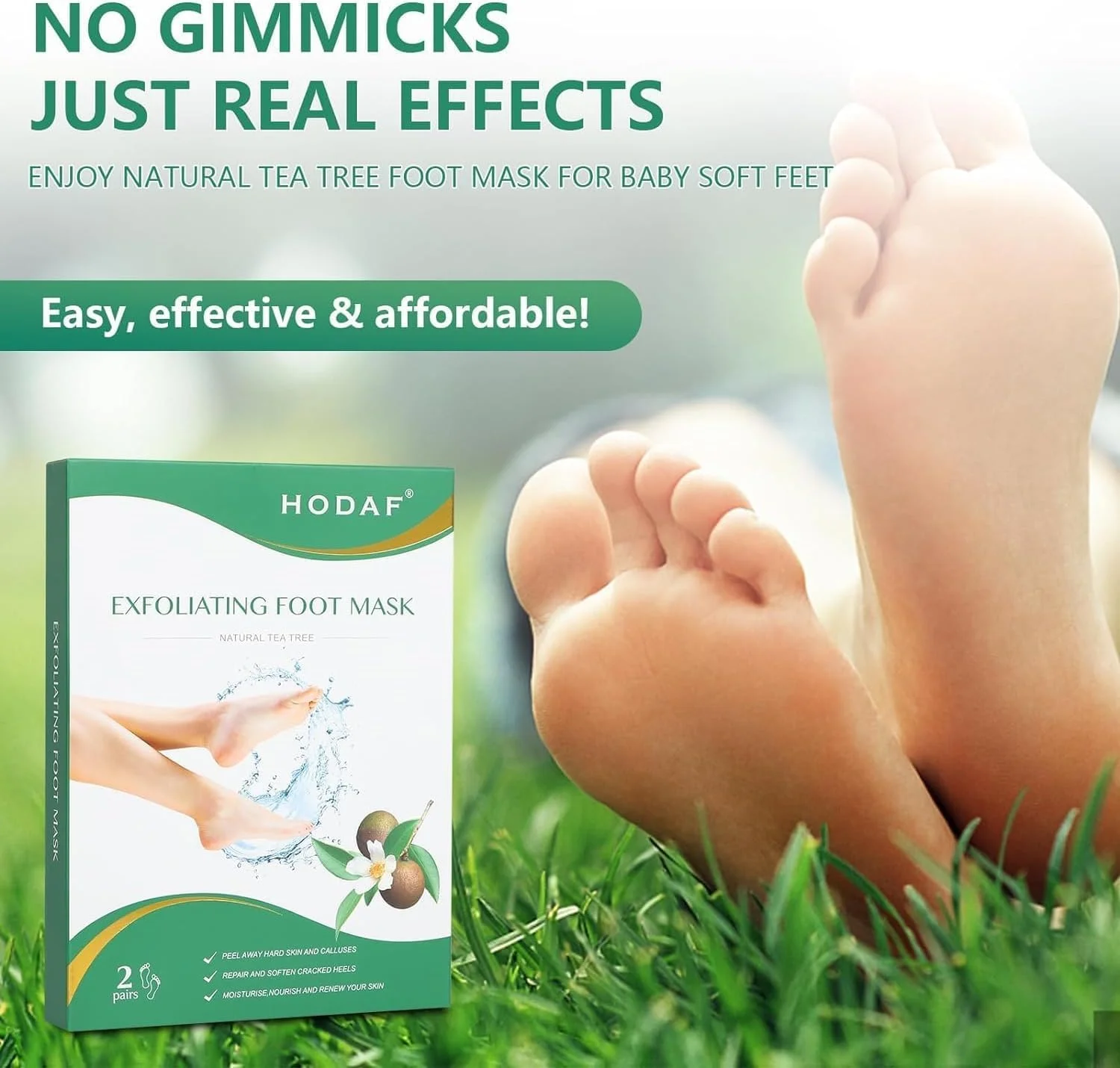 ماسک لایه بردار پا برای پوست های سفت، ماسک لایه بردار پا با روغن درخت چای برای پوست های مرده، جوراب درمان پاشنه ترک خورده، جوراب مرطوب کننده فرمول گیاهی، ماسک از بین برنده پینه پا، 2 جفت ماسک لایه بردار پا برای پوست های سفت، ماسک لایه بردار پا با روغن درخت چای برای پوست های مرده، جوراب درمان پاشنه ترک خورده، جوراب مرطوب کننده فرمول گیاهی، ماسک از بین برنده پینه پا، 2 جفت